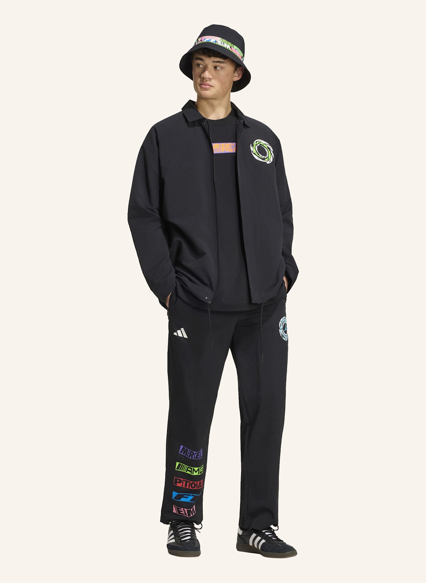 adidas MERCEDES – AMG PETRONAS FORMULA 1 TEAM LIGHTS ON JACKE: SCHWARZ