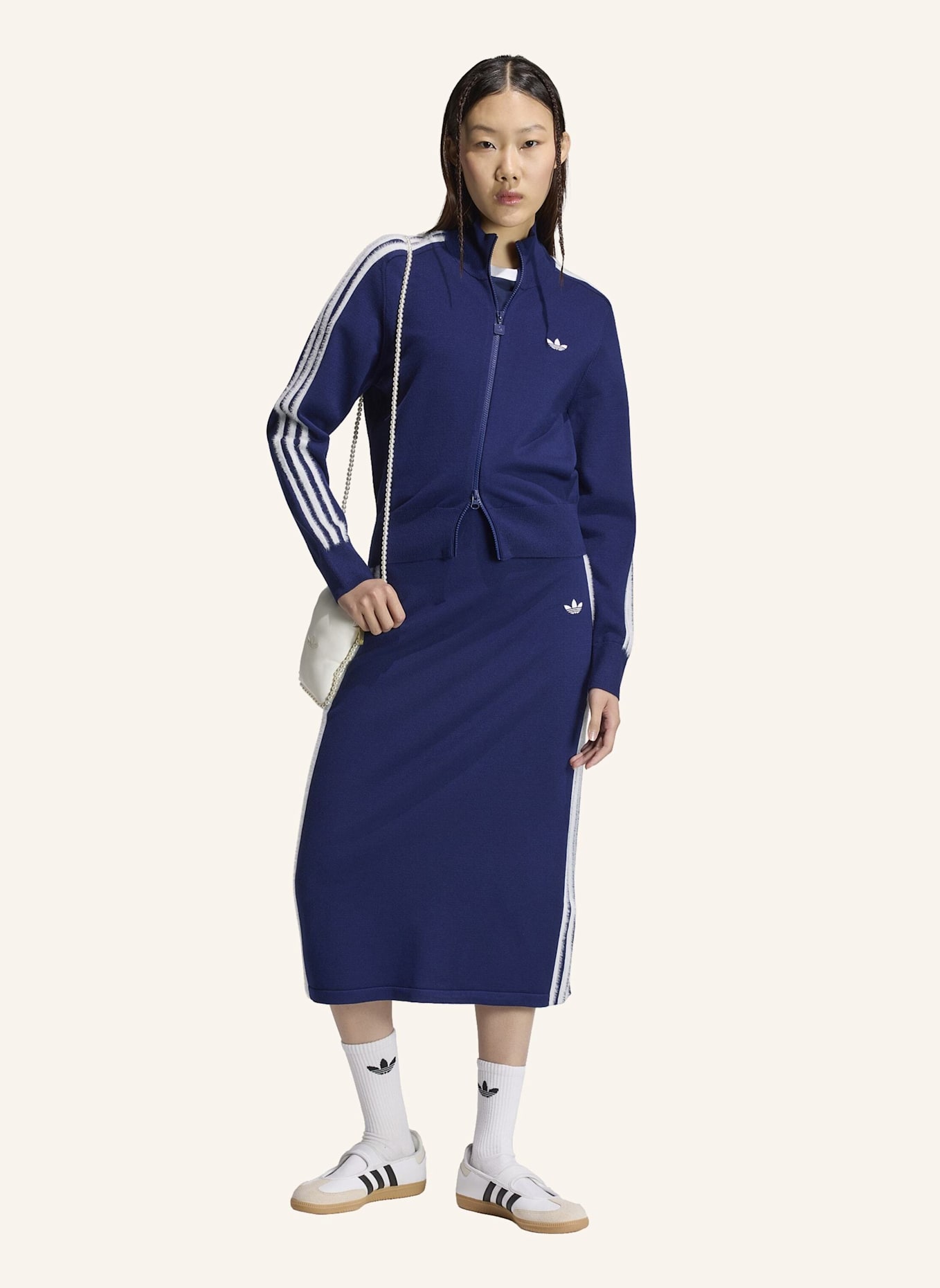 adidas Originals FIREBIRD ORIGINALS JACKE, STRICK: BLAU/ WEISS