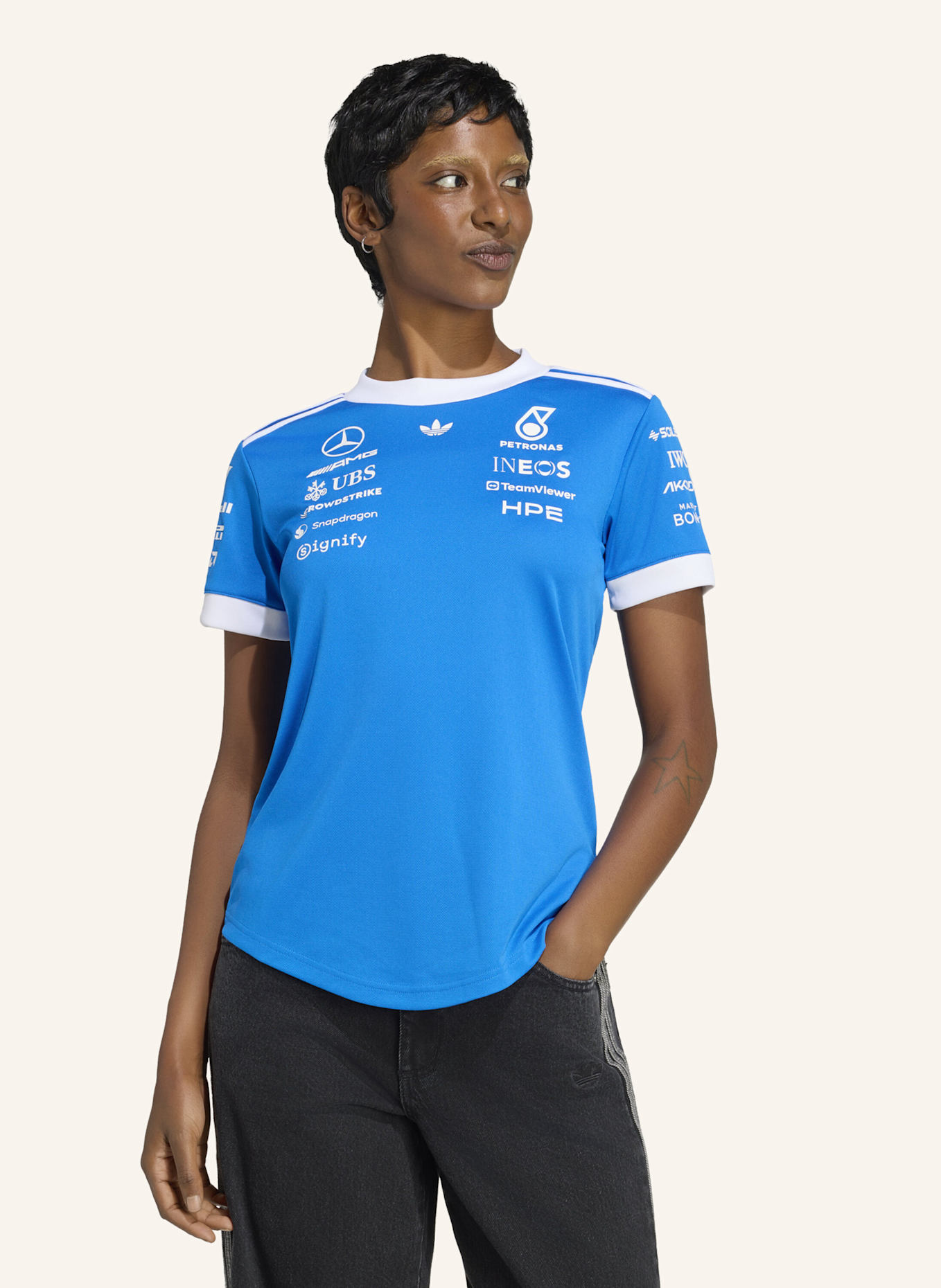 adidas MERCEDES-AMG PETRONAS FORMULA 1 TEAM BLUE WONDER DRIVER TRIKOT: BLAU