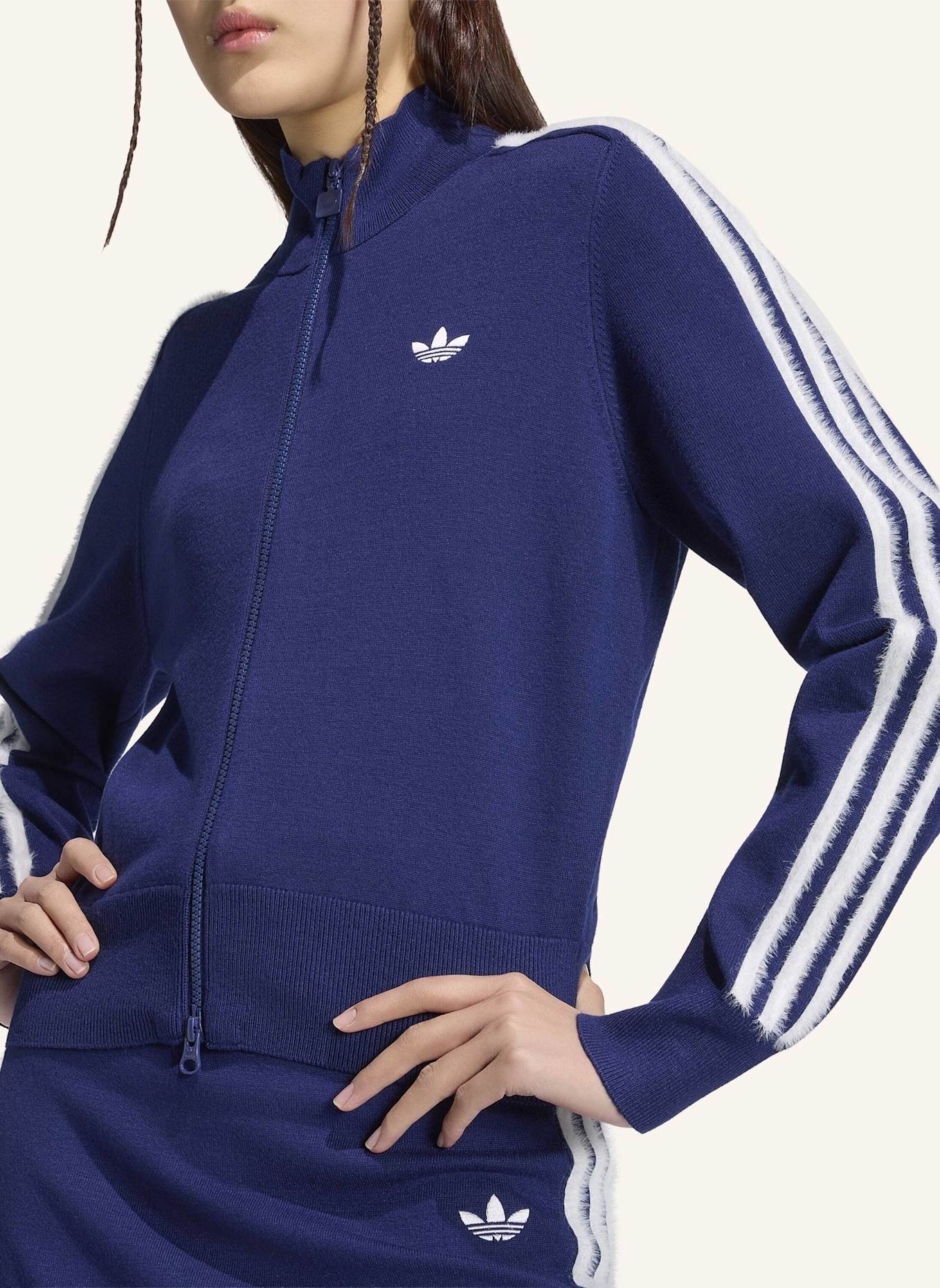 adidas Originals FIREBIRD ORIGINALS JACKE, STRICK: BLAU/ WEISS