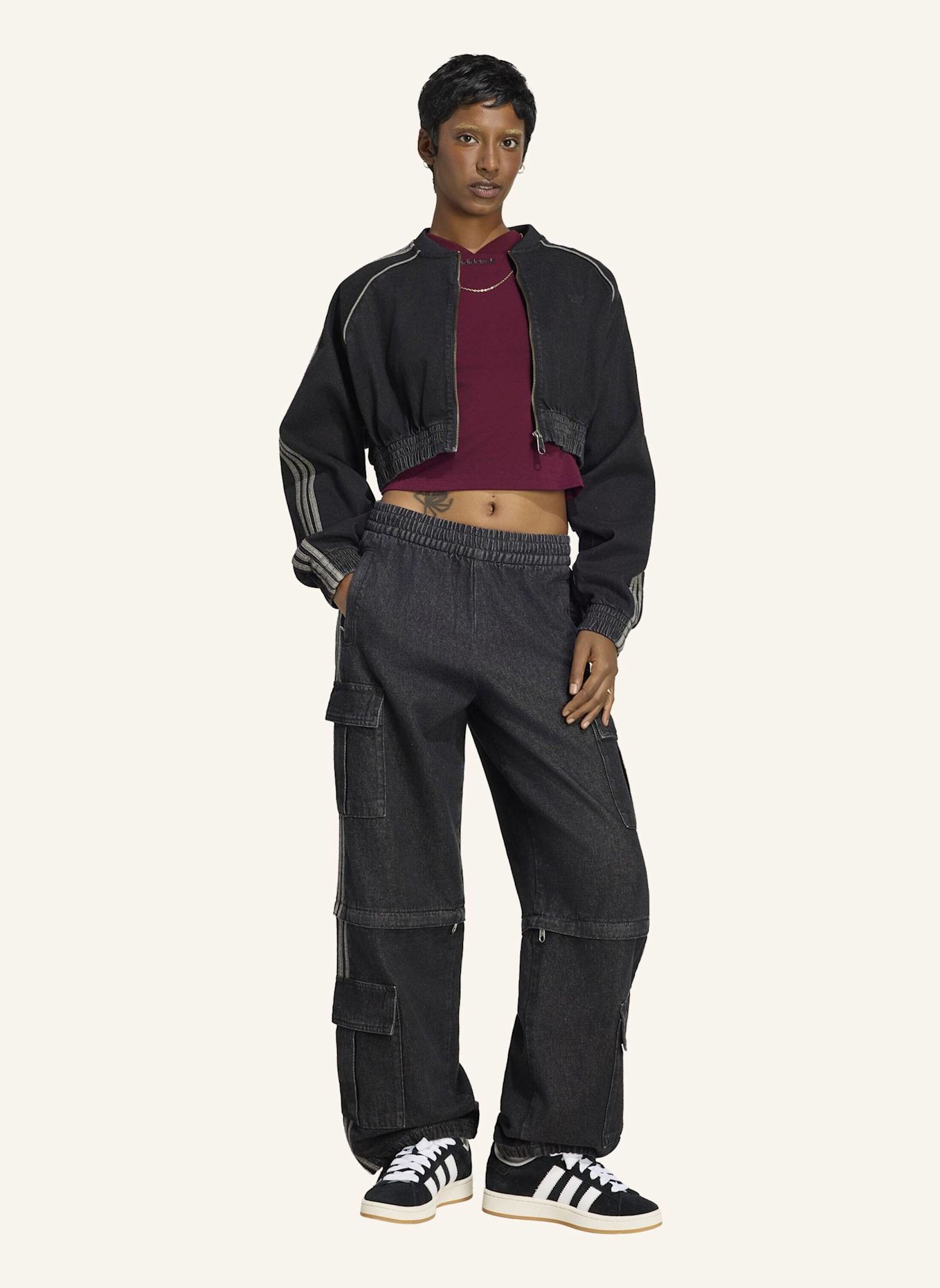 adidas Originals SST DENIM TRACK TOP: SCHWARZ