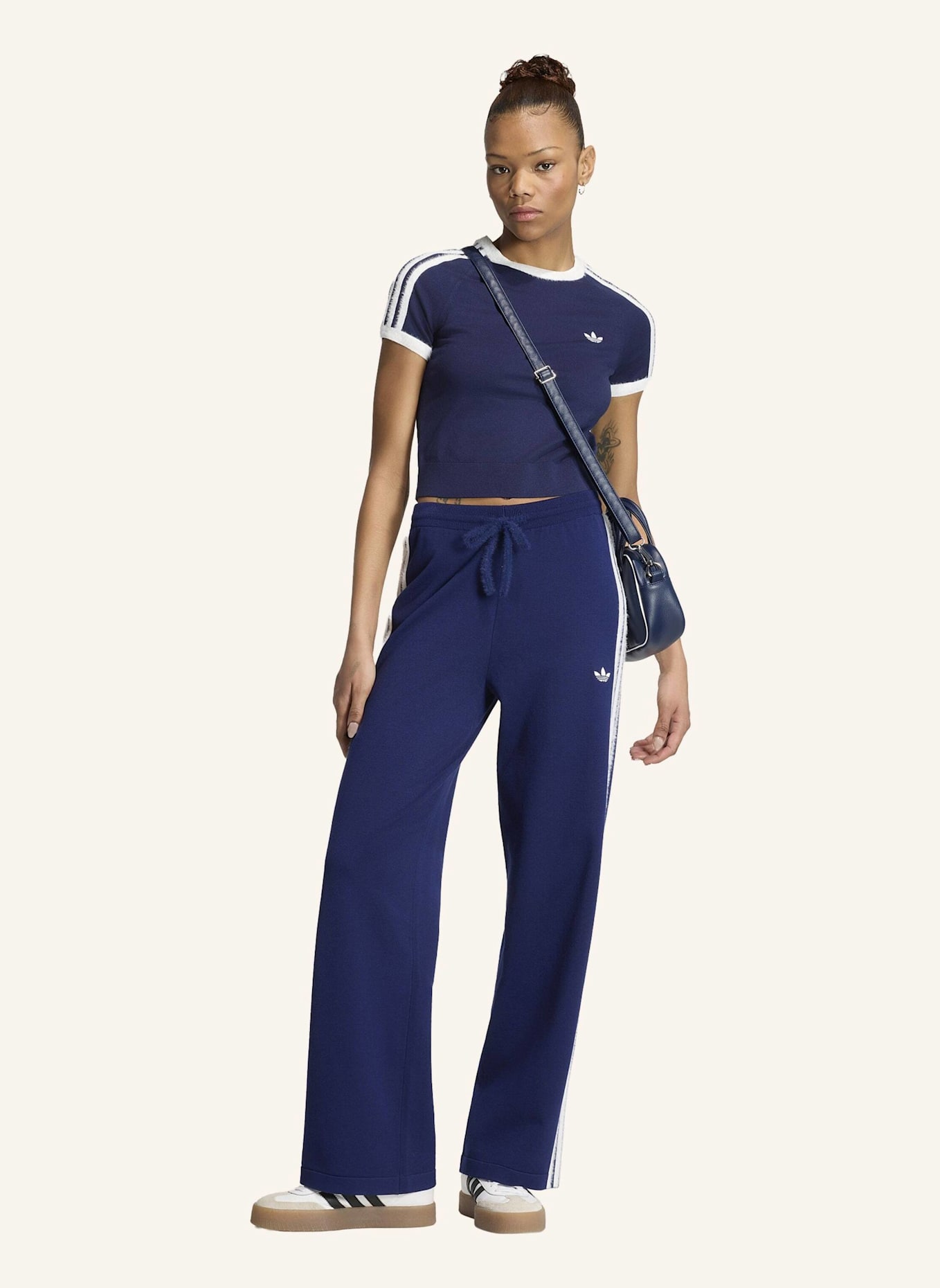 adidas Originals FIREBIRD TRAININGSHOSE STRICK: BLAU/ WEISS