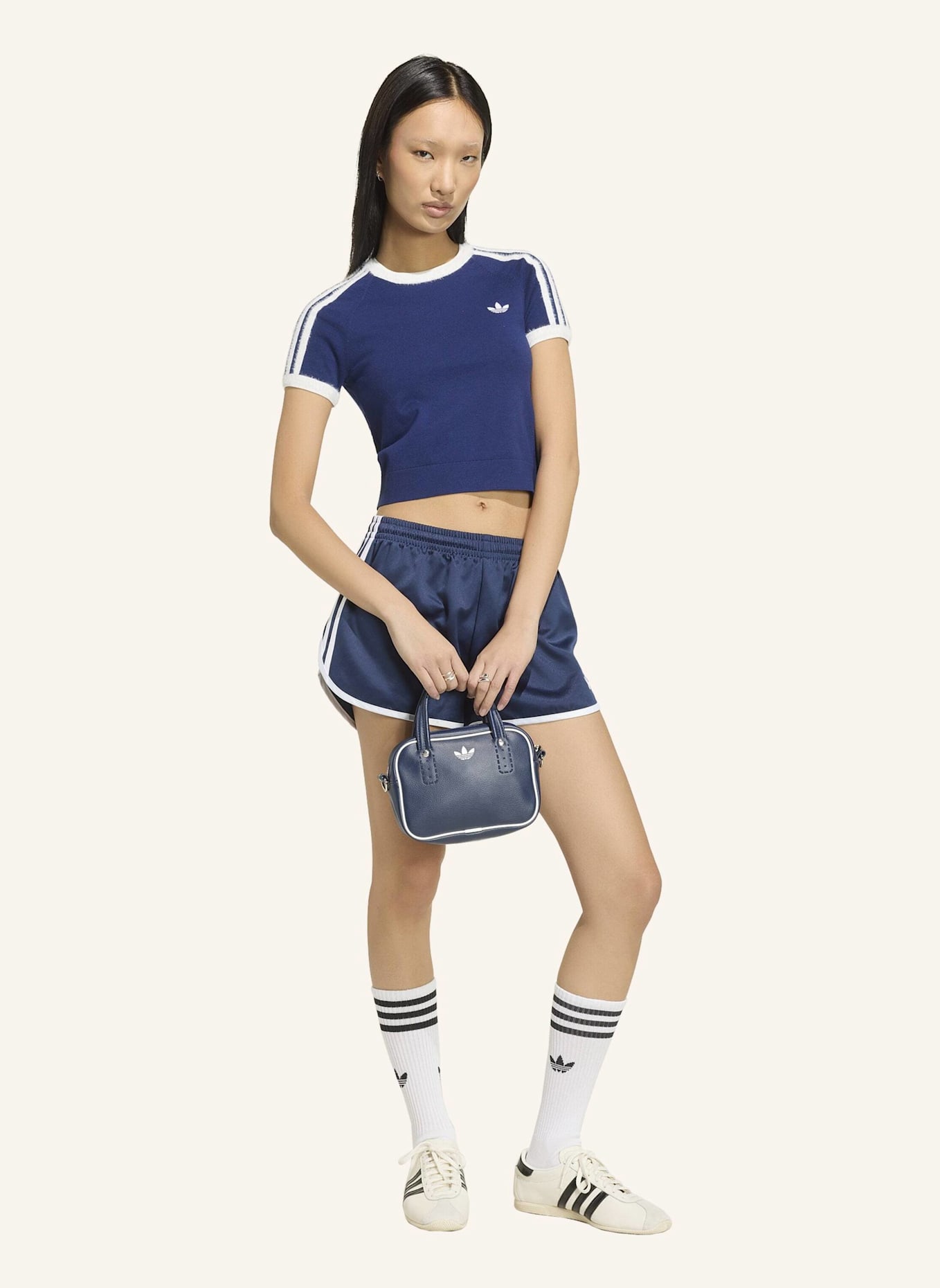 adidas Originals T-SHIRT, GEWIRKTES MATERIAL: BLAU/ WEISS