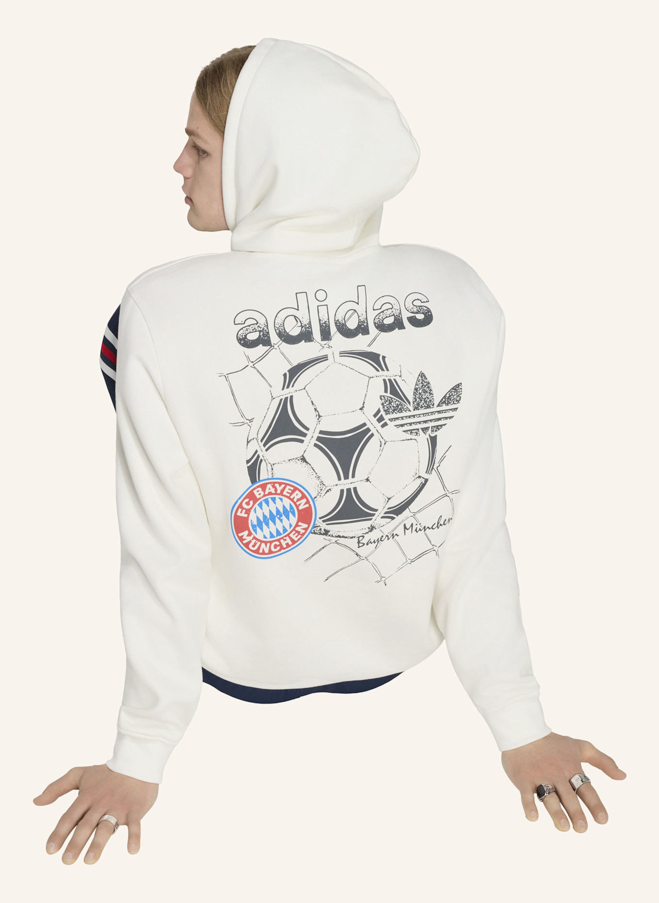 adidas FC BAYERN MÜNCHEN OG GRAFIK HOODIE: WEISS