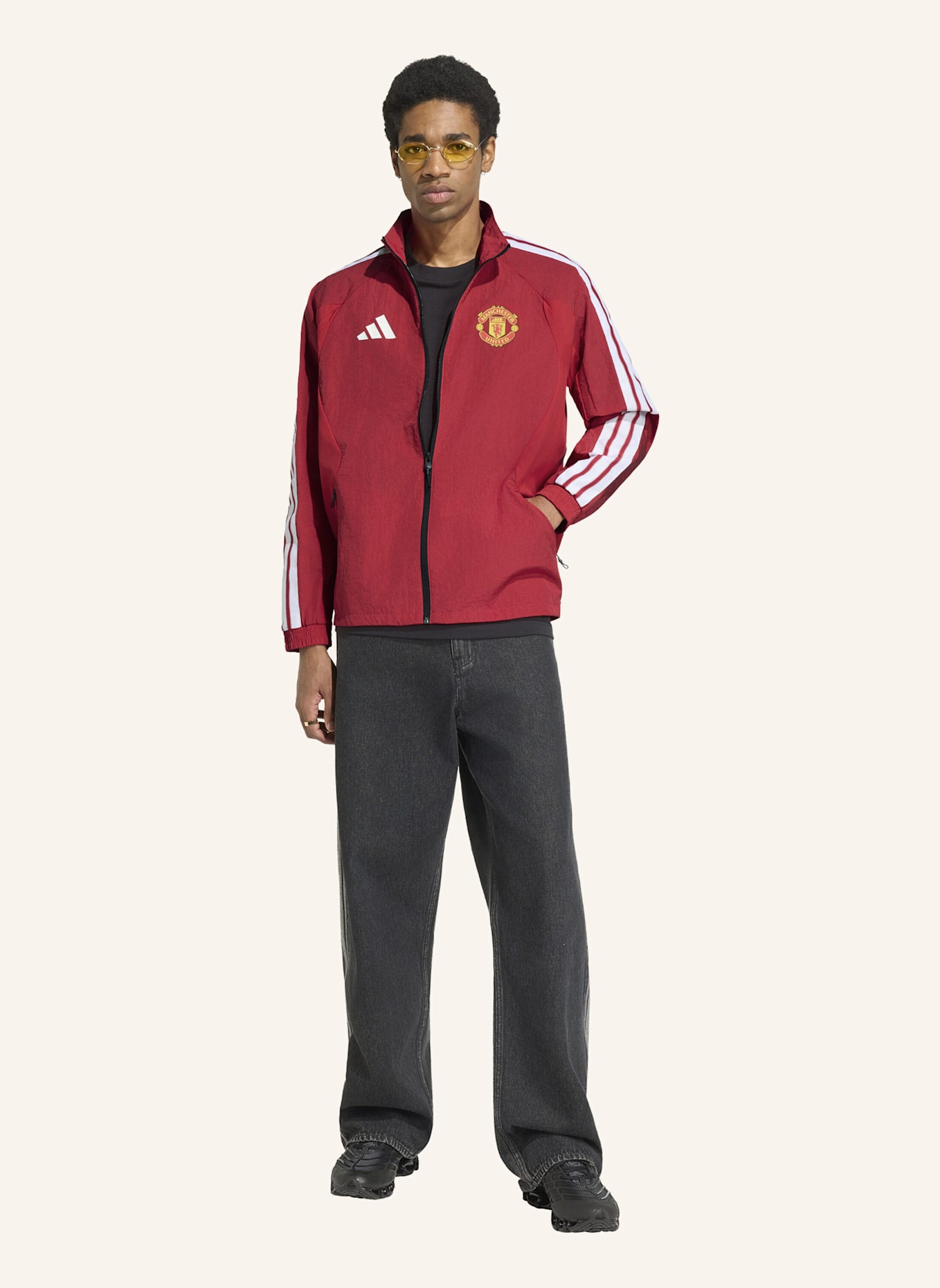 adidas MANCHESTER UNITED ANTHEM HEIMJACKE: ROT