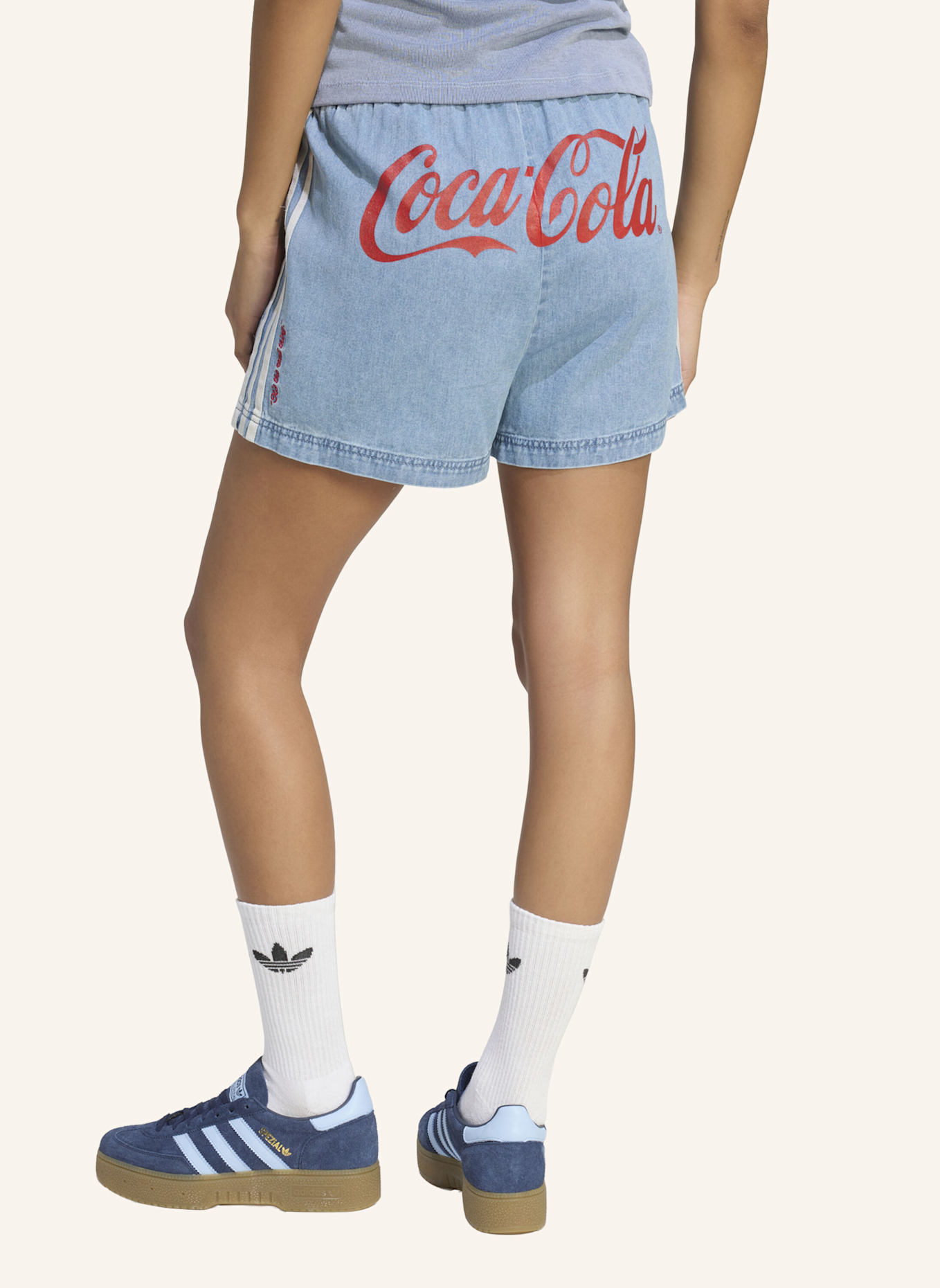 adidas Originals ADIDAS X COCA-COLA DENIM JORTS: BLAU