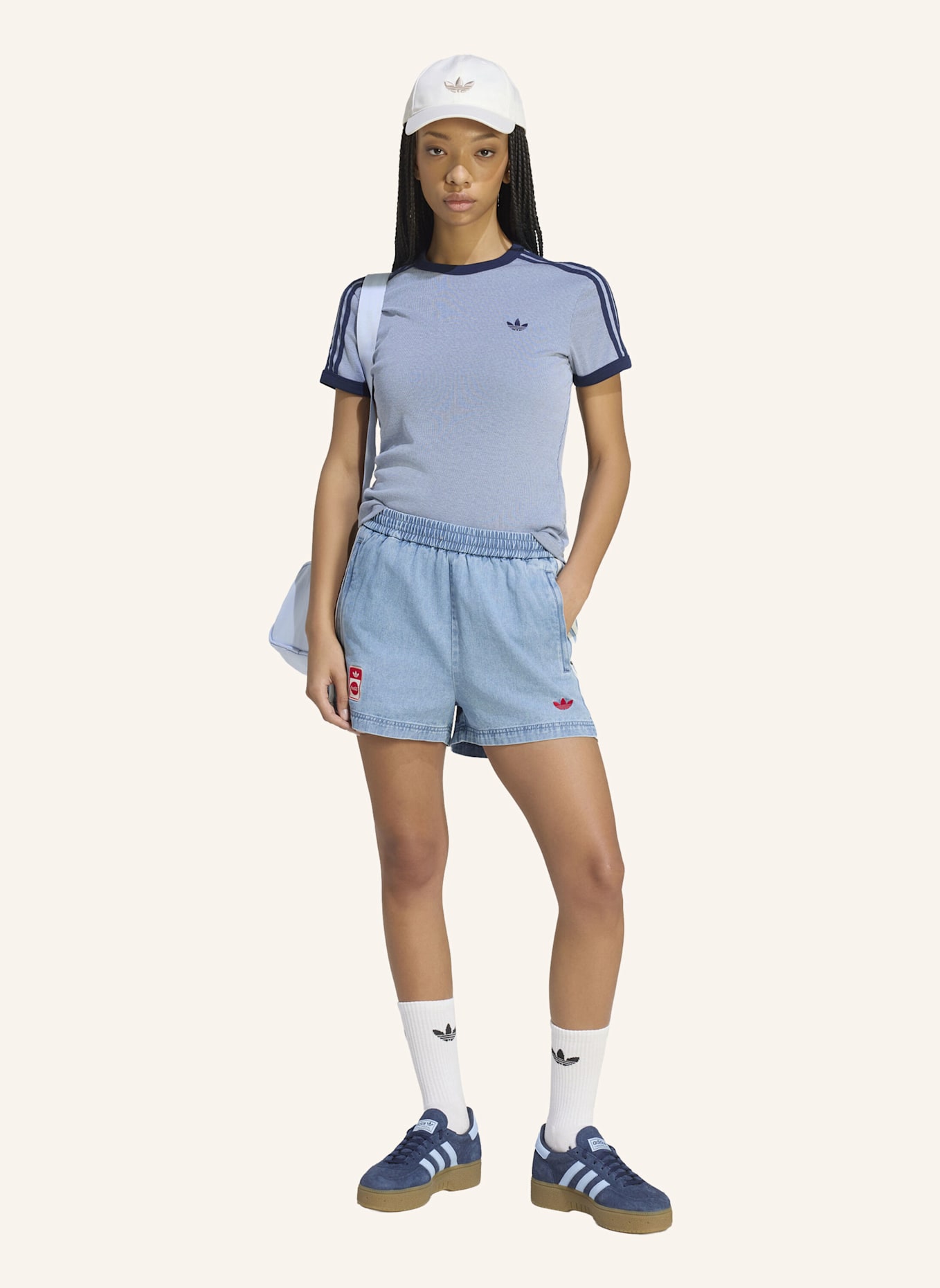 adidas Originals ADIDAS X COCA-COLA DENIM JORTS: BLAU