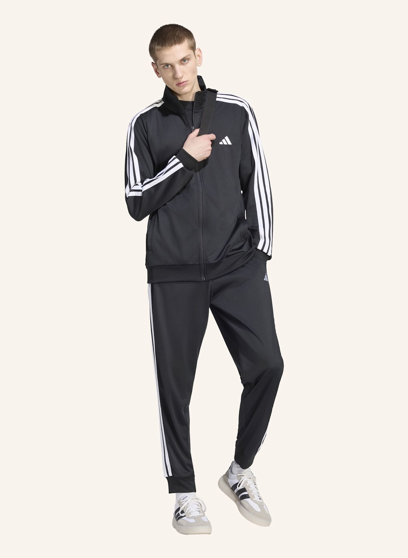 adidas DAYREADY TRAININGSANZUG: SCHWARZ/ WEISS