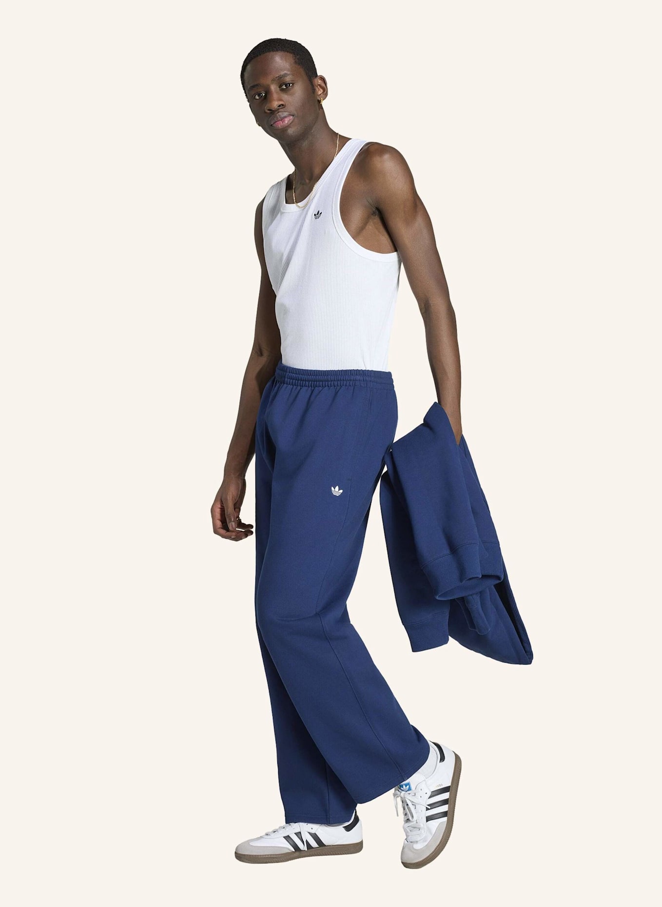 adidas Originals TREFOIL ESSENTIALS HOSE, OFFENER SAUM: BLAU