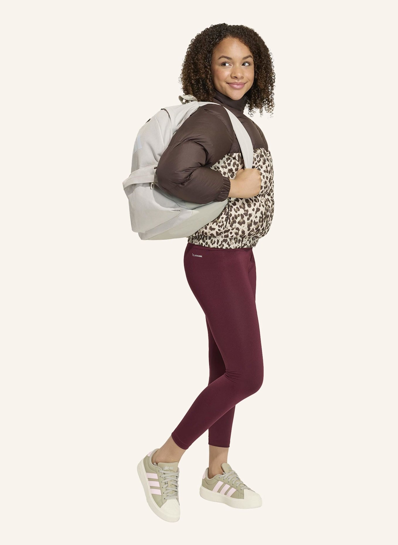 adidas KUNSTDAUNENJACKE, ALLOVER-PRINT: BRAUN/ BEIGE