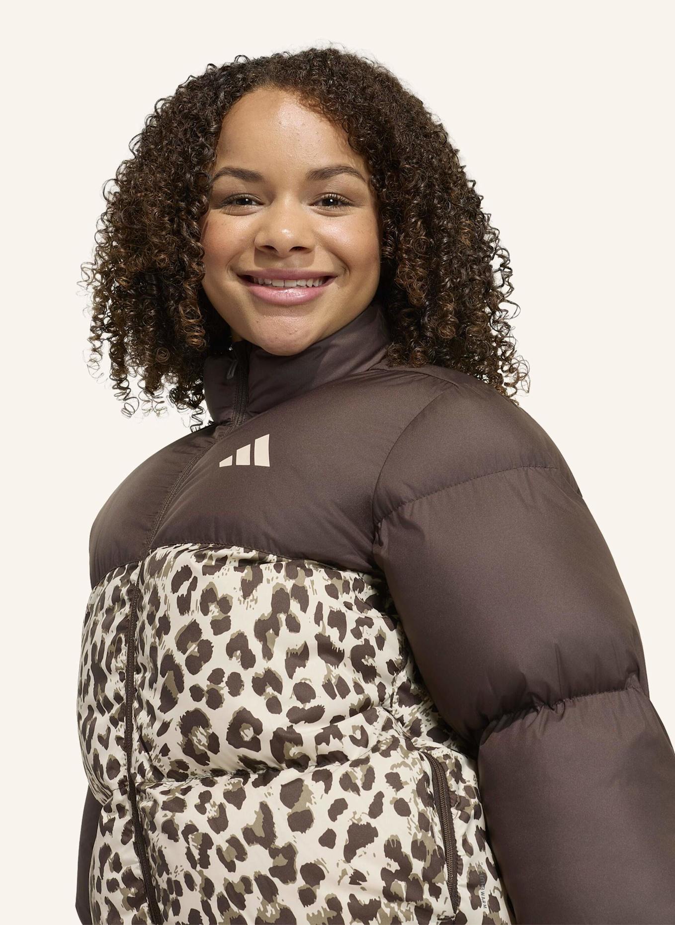 adidas KUNSTDAUNENJACKE, ALLOVER-PRINT: BRAUN/ BEIGE