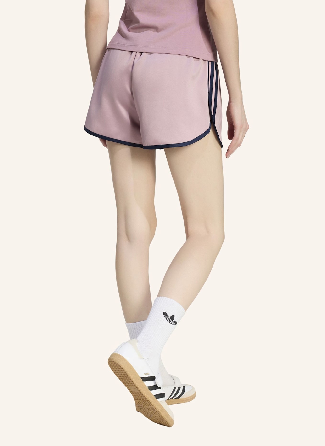 adidas Originals SATIN 3S SPRINTER SHORTS: LILA/ BLAU