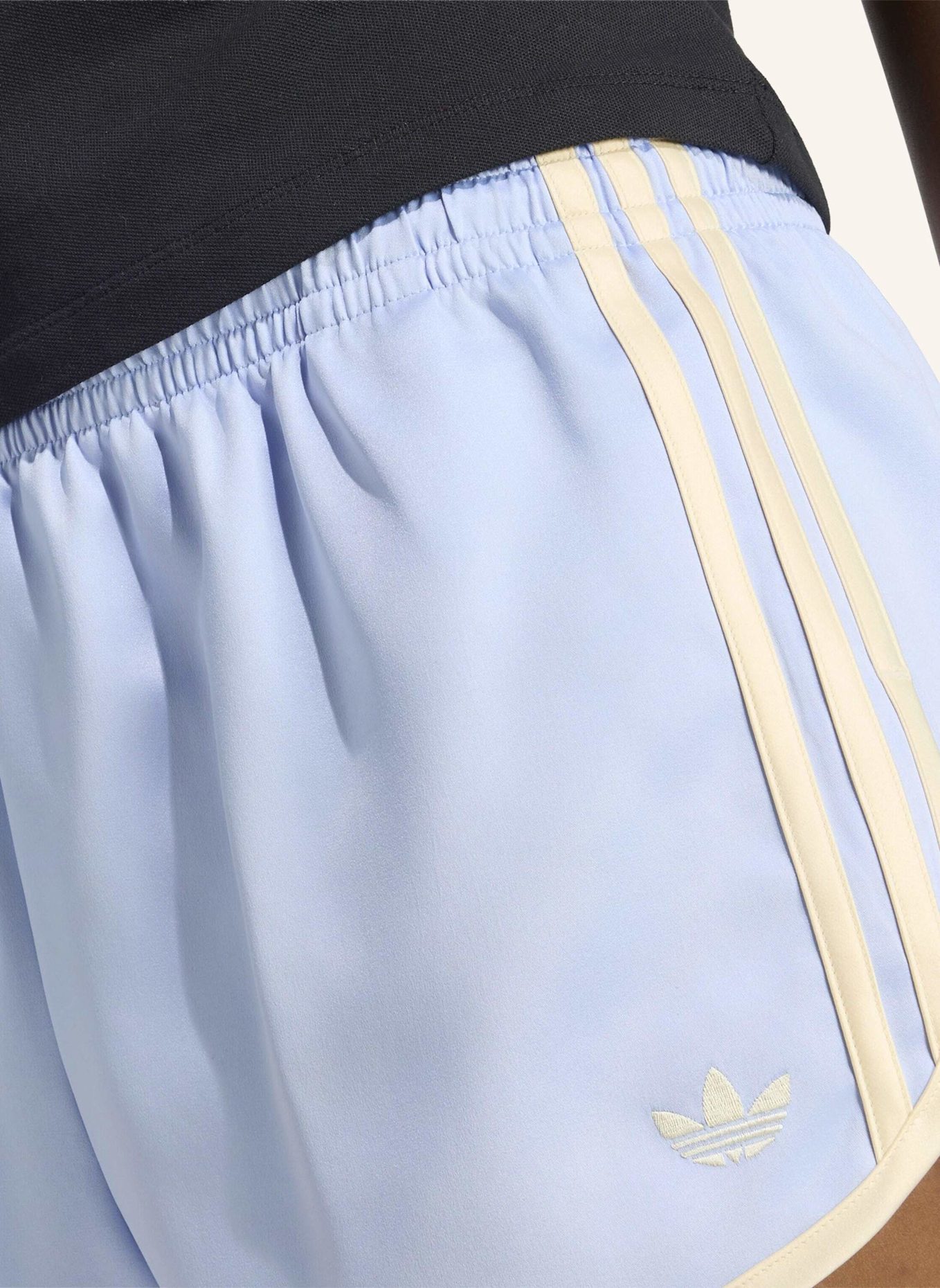 adidas Originals SATIN 3S SPRINTER SHORTS: BLAU/ CREME