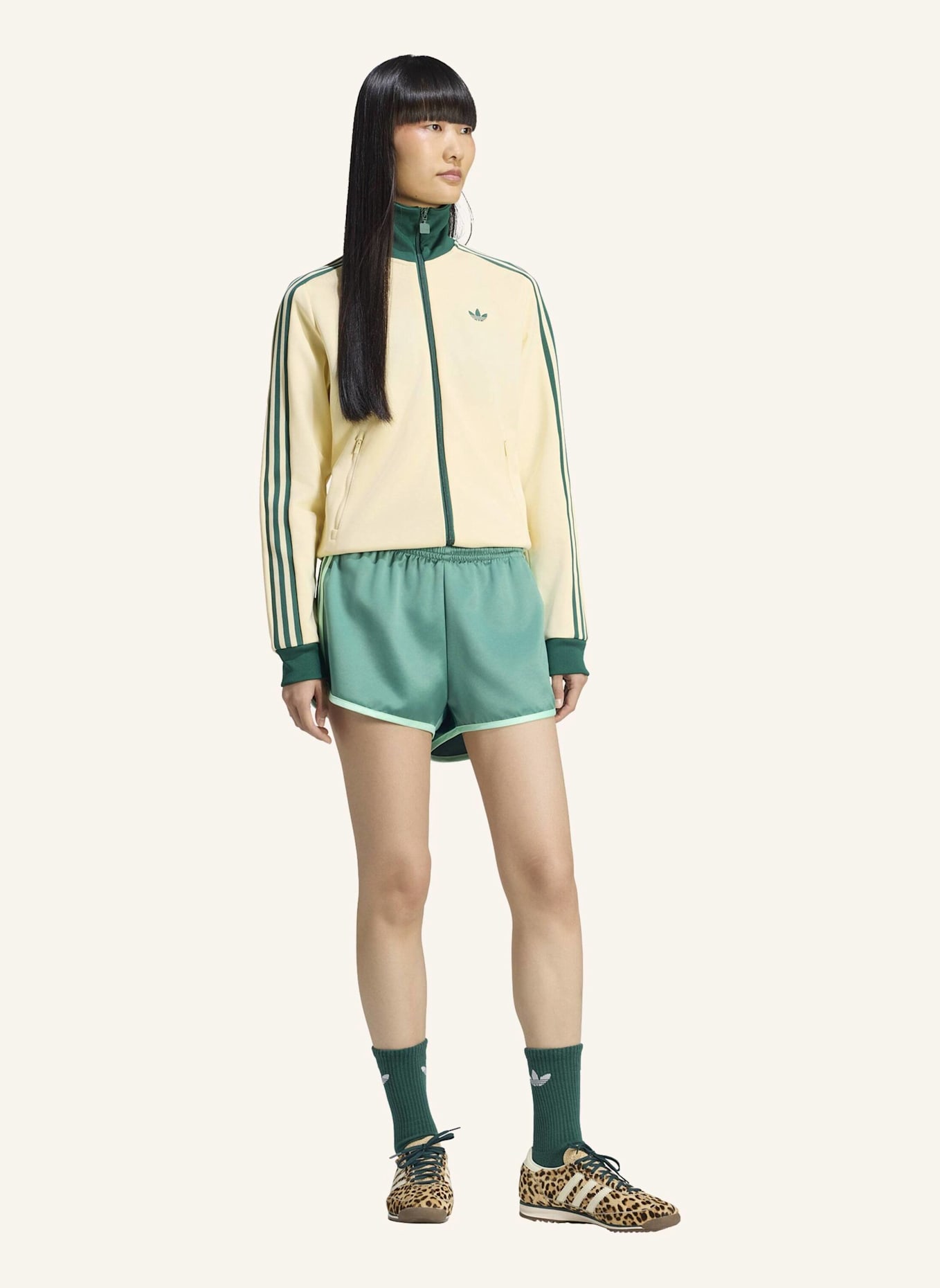 adidas Originals SATIN 3S SPRINTER SHORTS: MINT