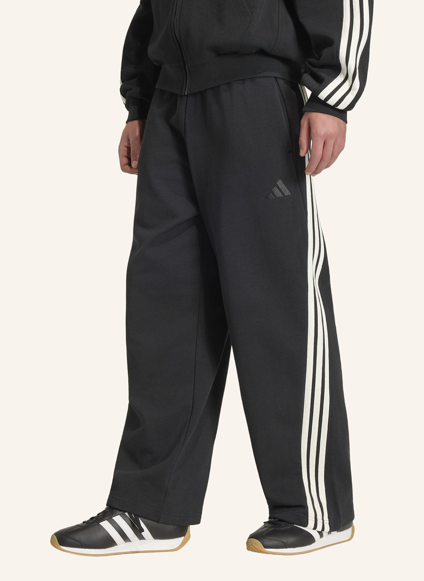 adidas ADIDAS KIT 3-STREIFEN WEITE HOSE: SCHWARZ/ WEISS