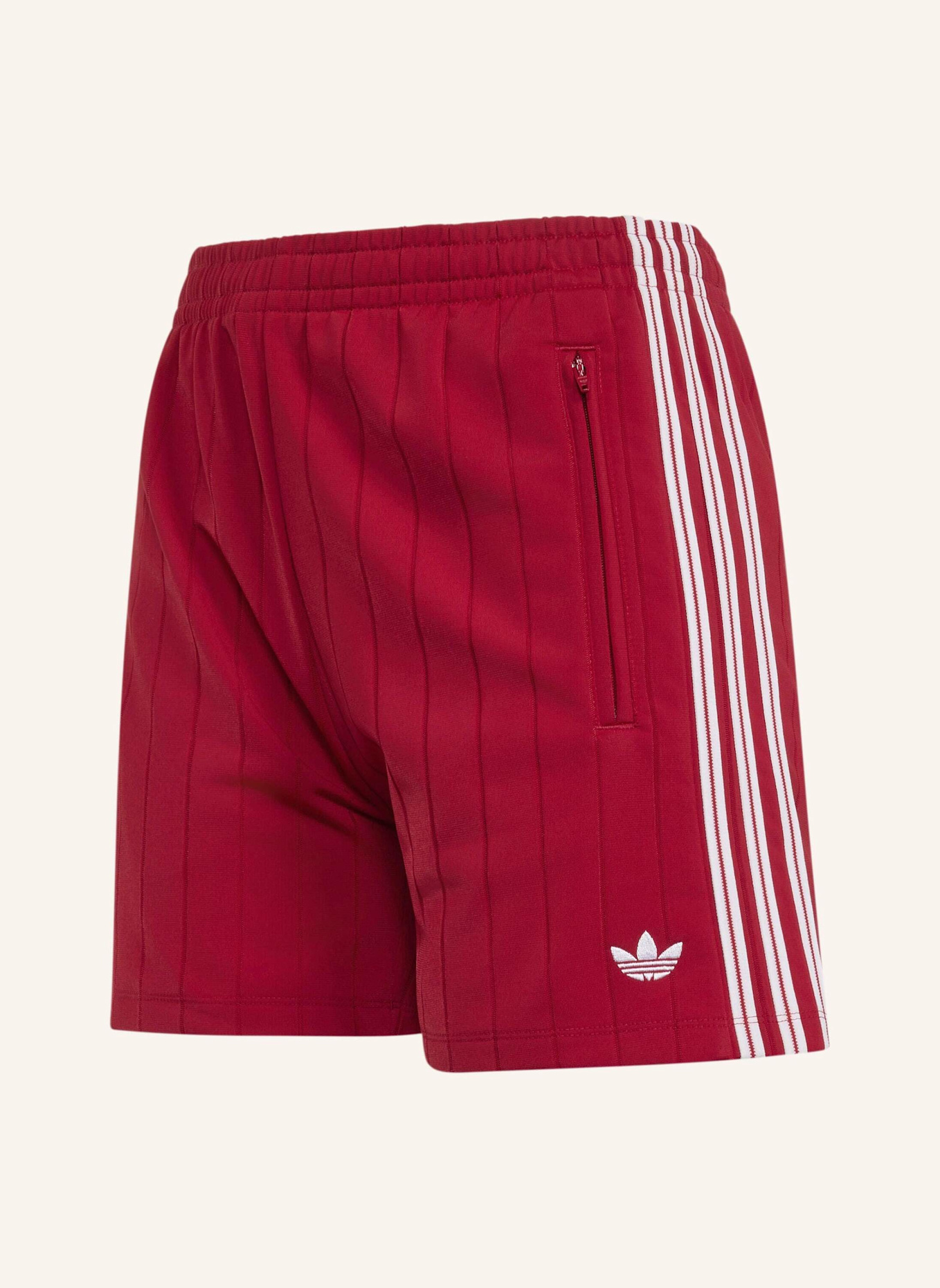 adidas Originals PINSTRIPE FIREBIRD SHORTS: ROT/ WEISS