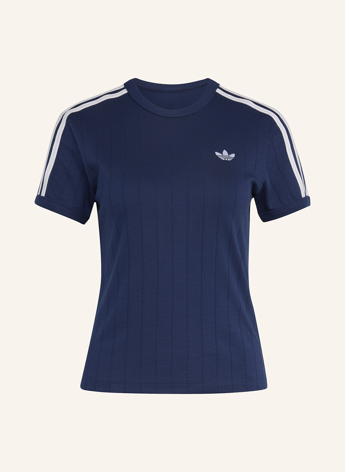 adidas Originals T-SHIRT, SCHMAL GESCHNITTEN, NADELSTREIFEN: BLAU/ WEISS/ GRAU