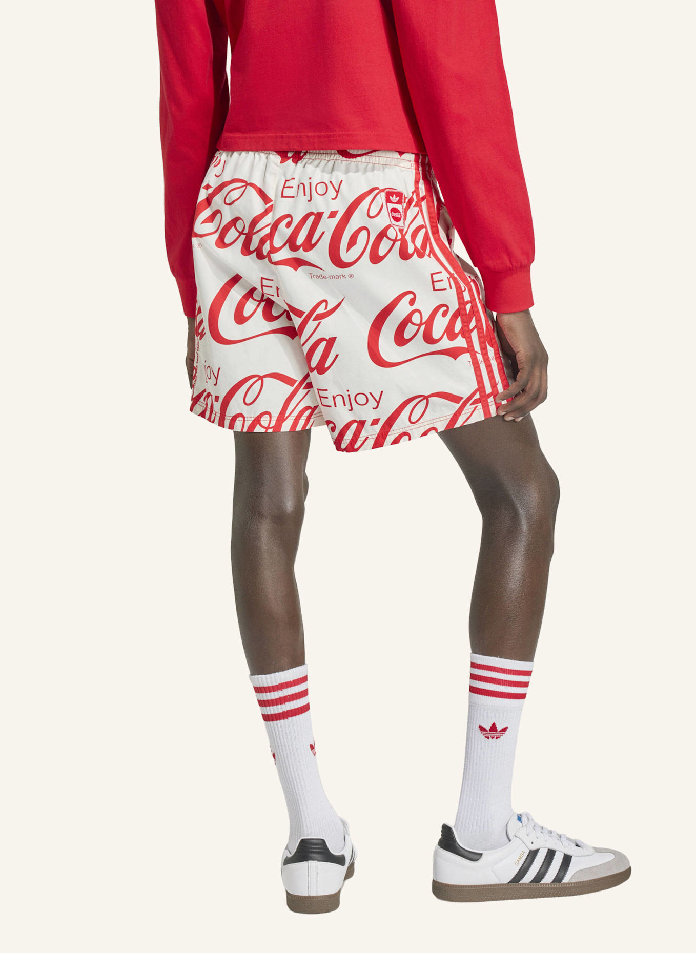 adidas Originals ADIDAS X COCA-COLA CLASSIC SPORT BAUMWOLLSHORTS: WEISS