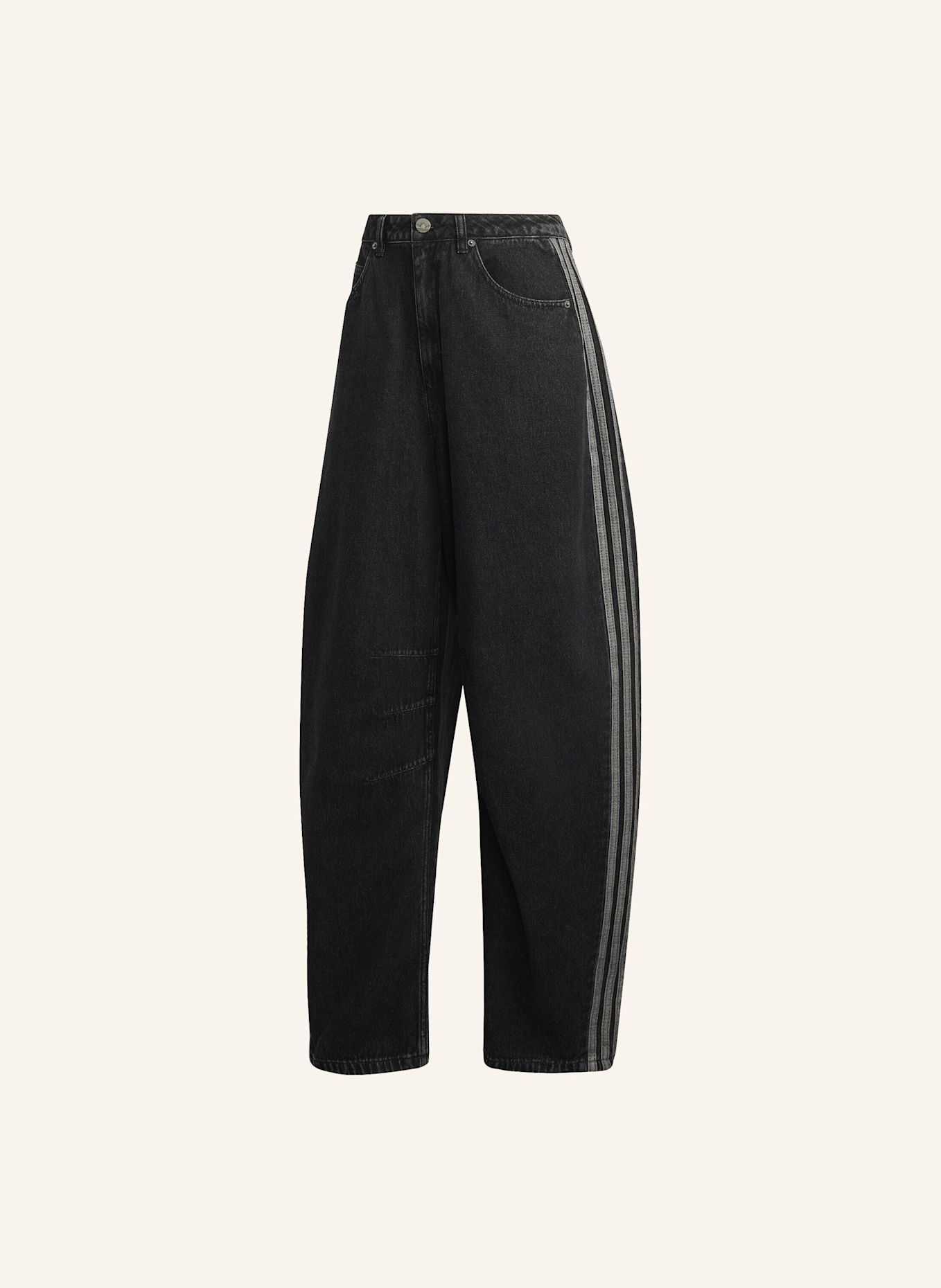 adidas Originals BARREL-JEANS, HOHER BUND: SCHWARZ