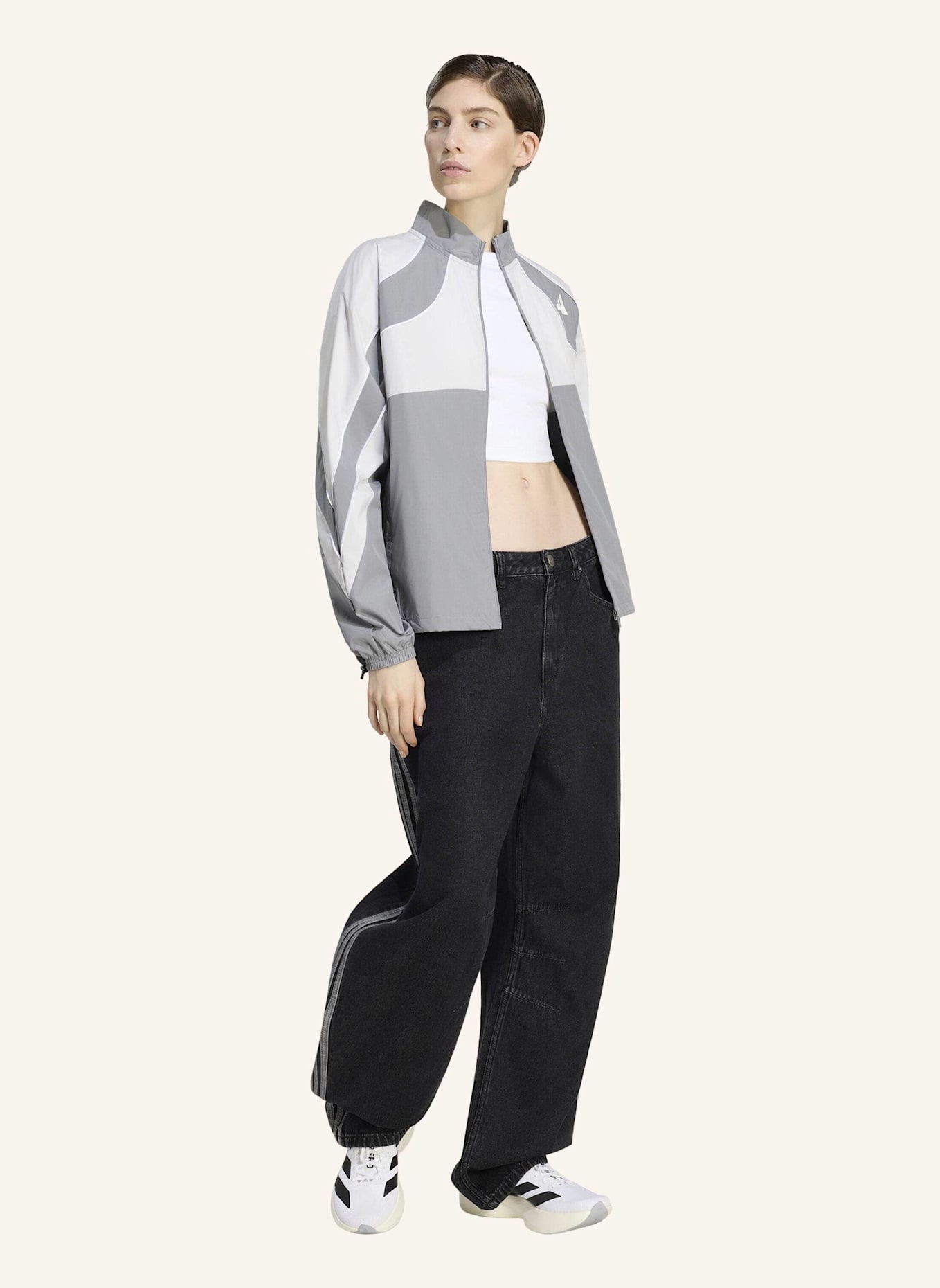 adidas Originals BARREL-JEANS, HOHER BUND: SCHWARZ