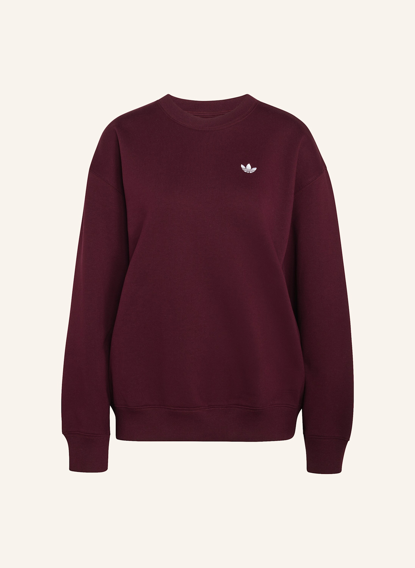 adidas Originals ESSENTIALS CREW LONG FLEECE OS SWEATSHIRT: ROT
