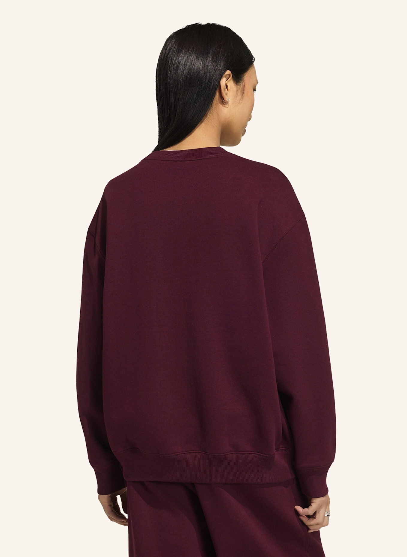 adidas Originals ESSENTIALS CREW LONG FLEECE OS SWEATSHIRT: ROT