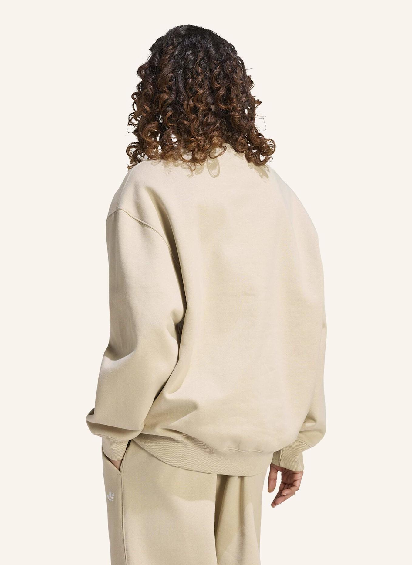 adidas Originals ESSENTIALS CREW LONG FLEECE OS SWEATSHIRT: BEIGE