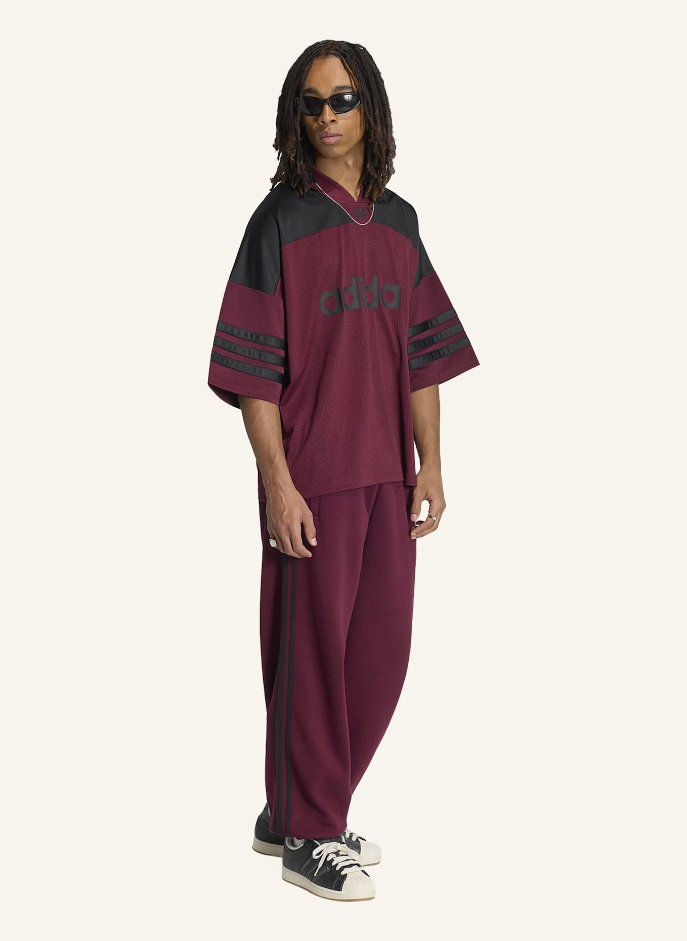 adidas Originals ADIDAS ADICOLOR 3-STREIFEN JOGGINGHOSE MIT BÜNDCHEN: ROT