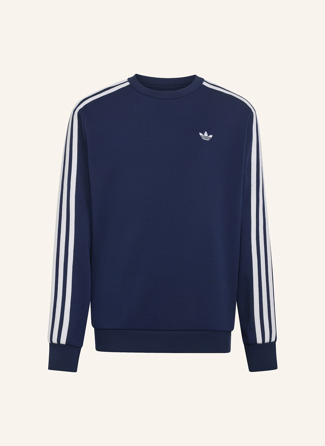 adidas Originals LOCKERES 3-STREIFEN RUNDHALS-SWEATSHIRT: BLAU