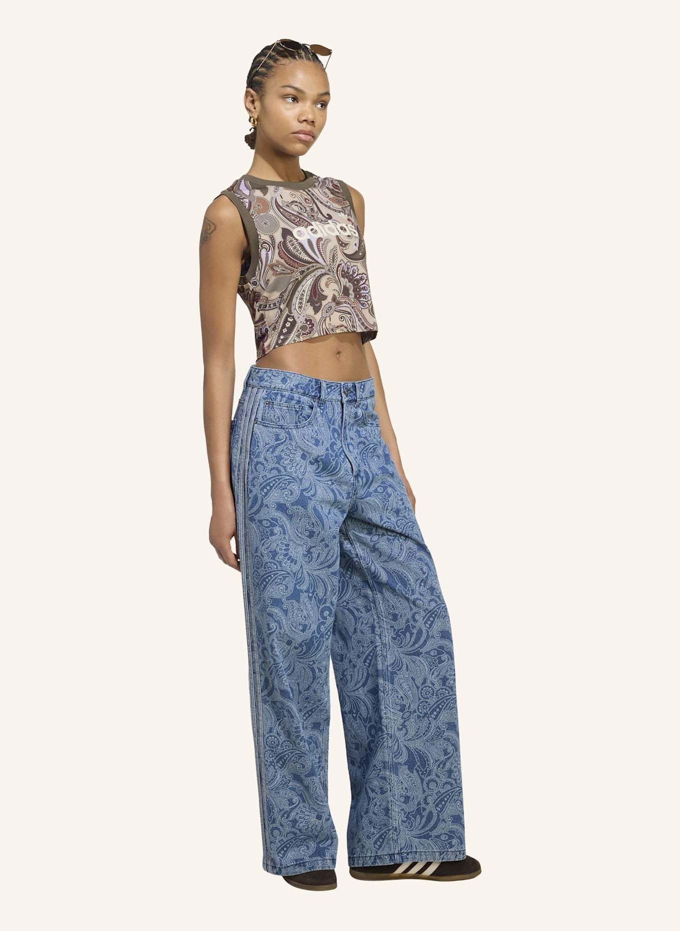 adidas Originals ADIDAS LIBERTY LONDON FIREBIRD MID RISE JEANSHOSE, GERADES BEIN: BLAU
