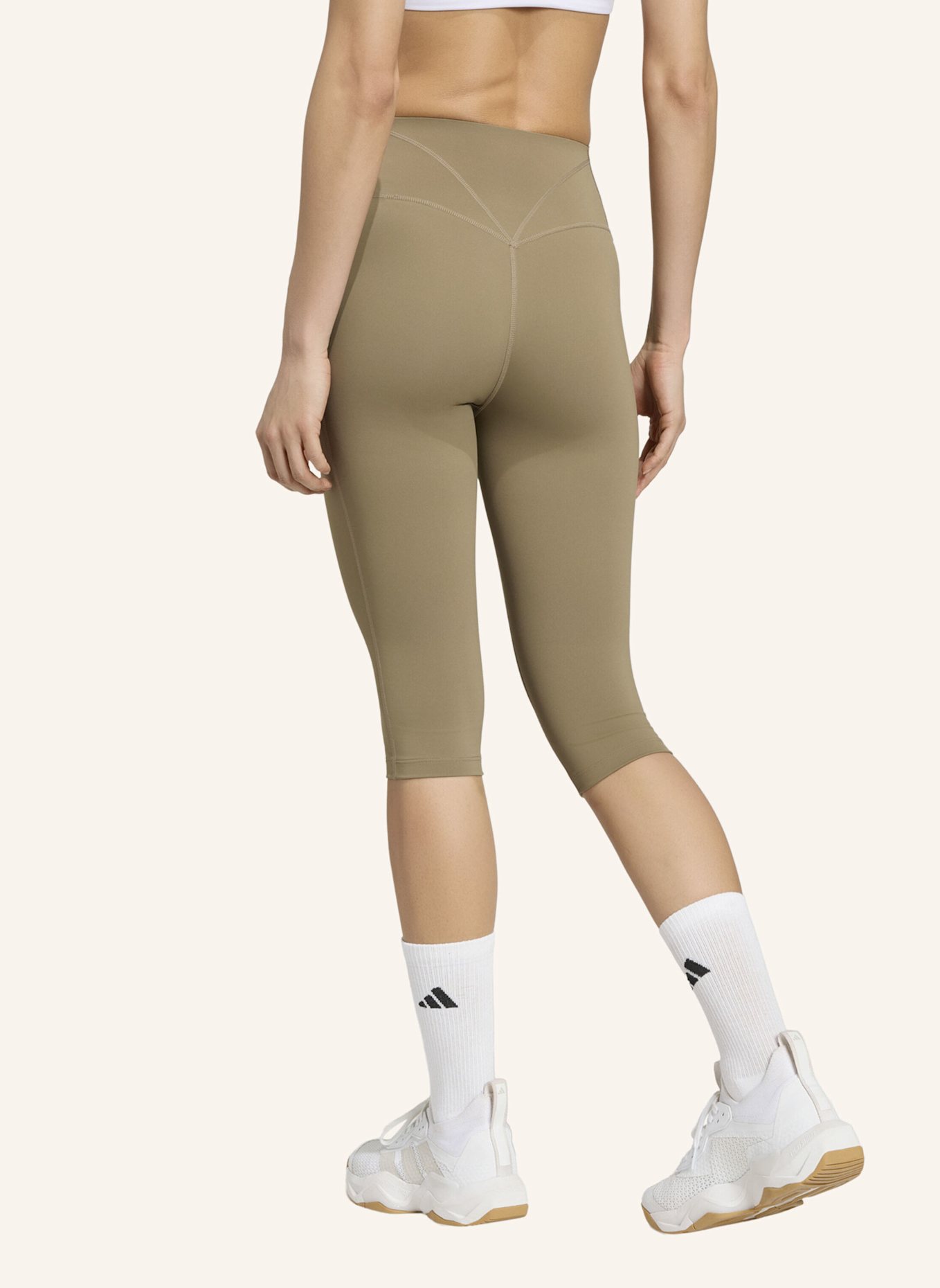 adidas OPTIME WORKOUT CONTOUR CAPRI-LEGGINGS: KHAKI