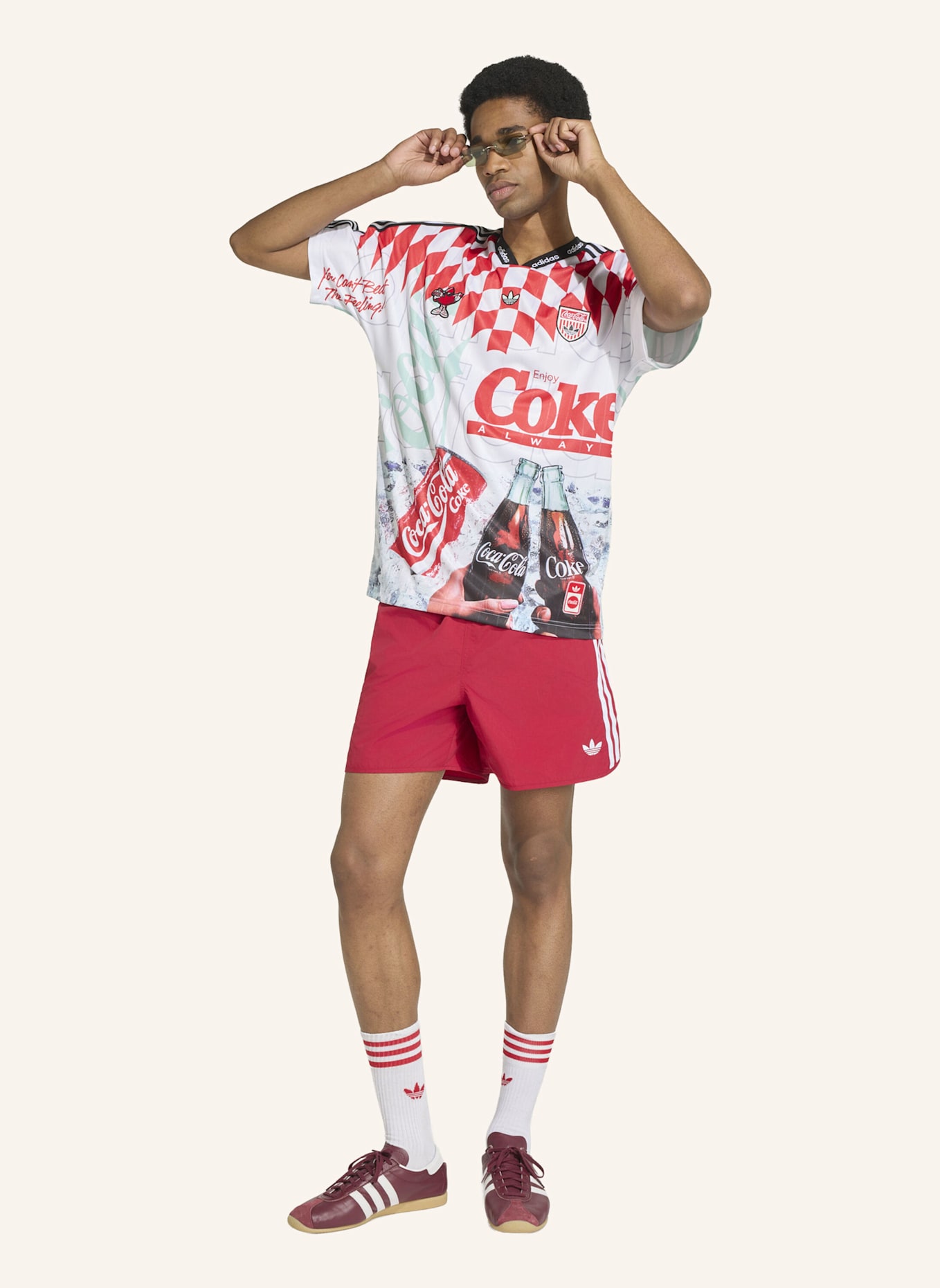 adidas Originals ADIDAS X COCA-COLA CLASSIC SPORT MASH-UP TRIKOT: WEISS