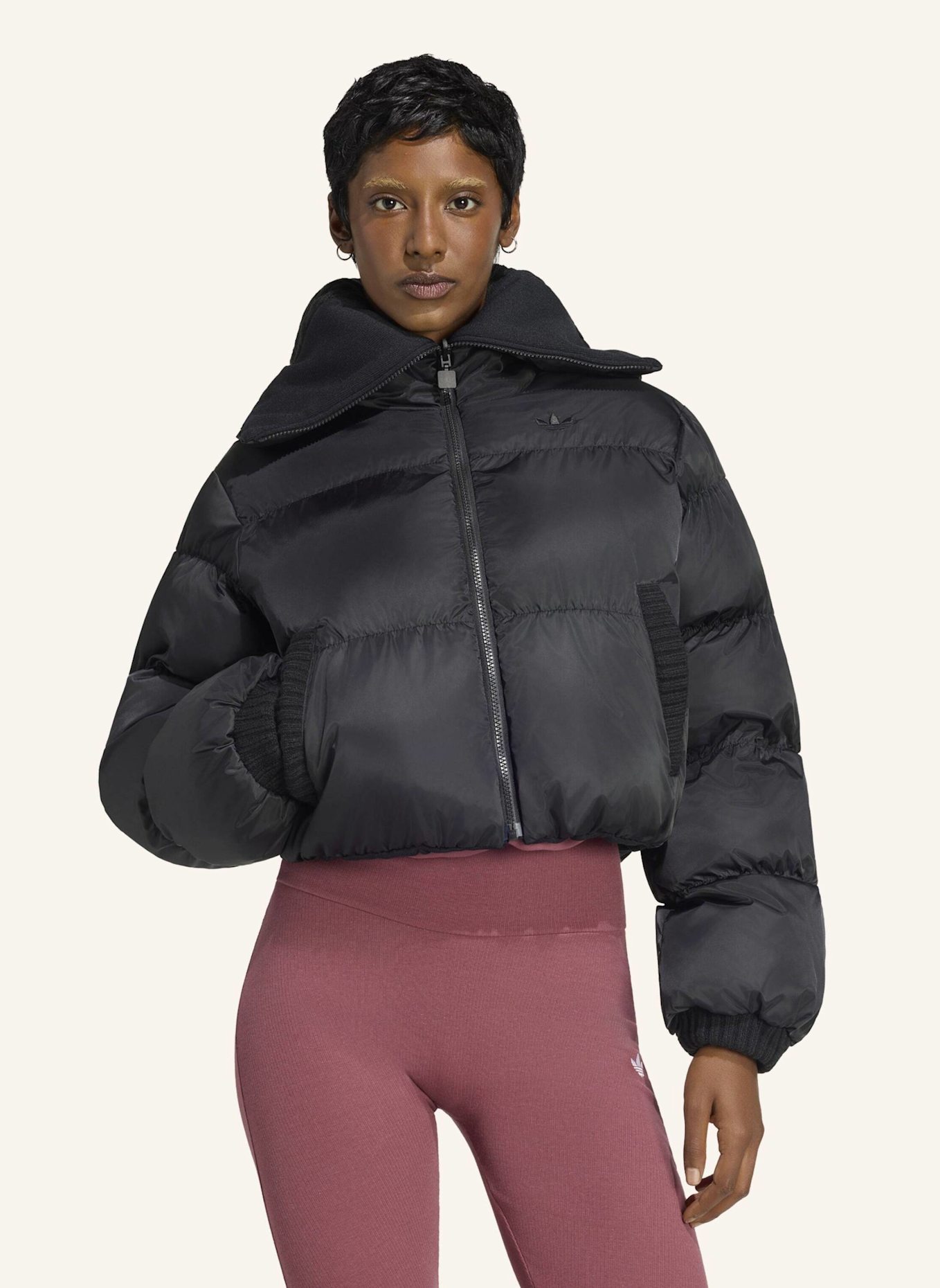 adidas Originals PUFFER JACKE, GEWIRKTES MATERIAL: SCHWARZ