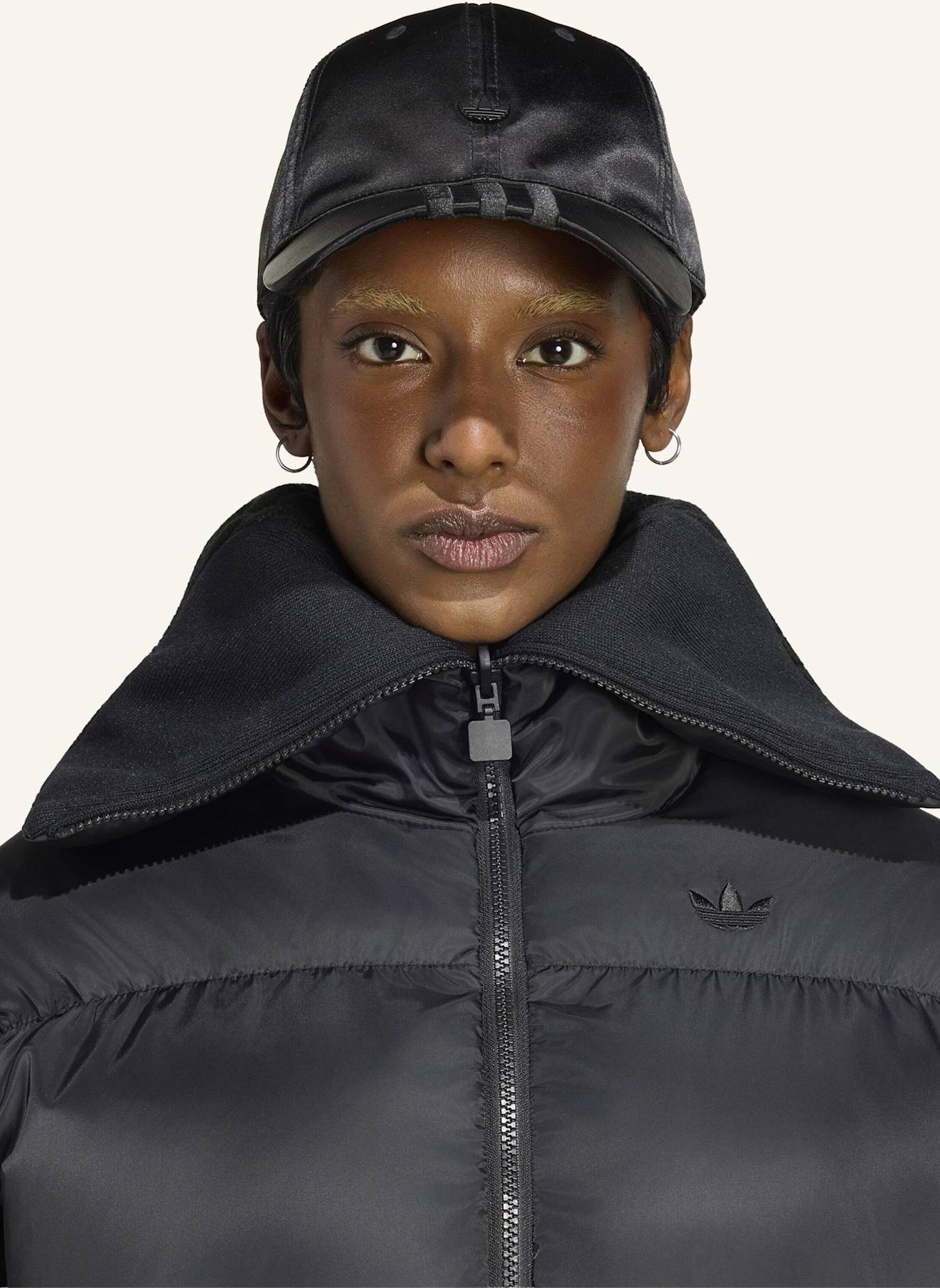 adidas Originals PUFFER JACKE, GEWIRKTES MATERIAL: SCHWARZ