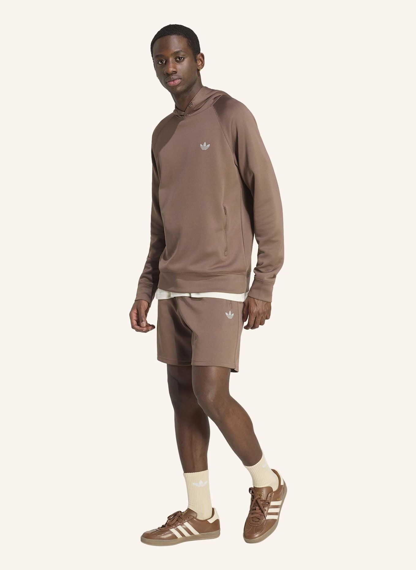 adidas Originals TREFOIL ESSENTIALS SPACER HOODIE: BRAUN