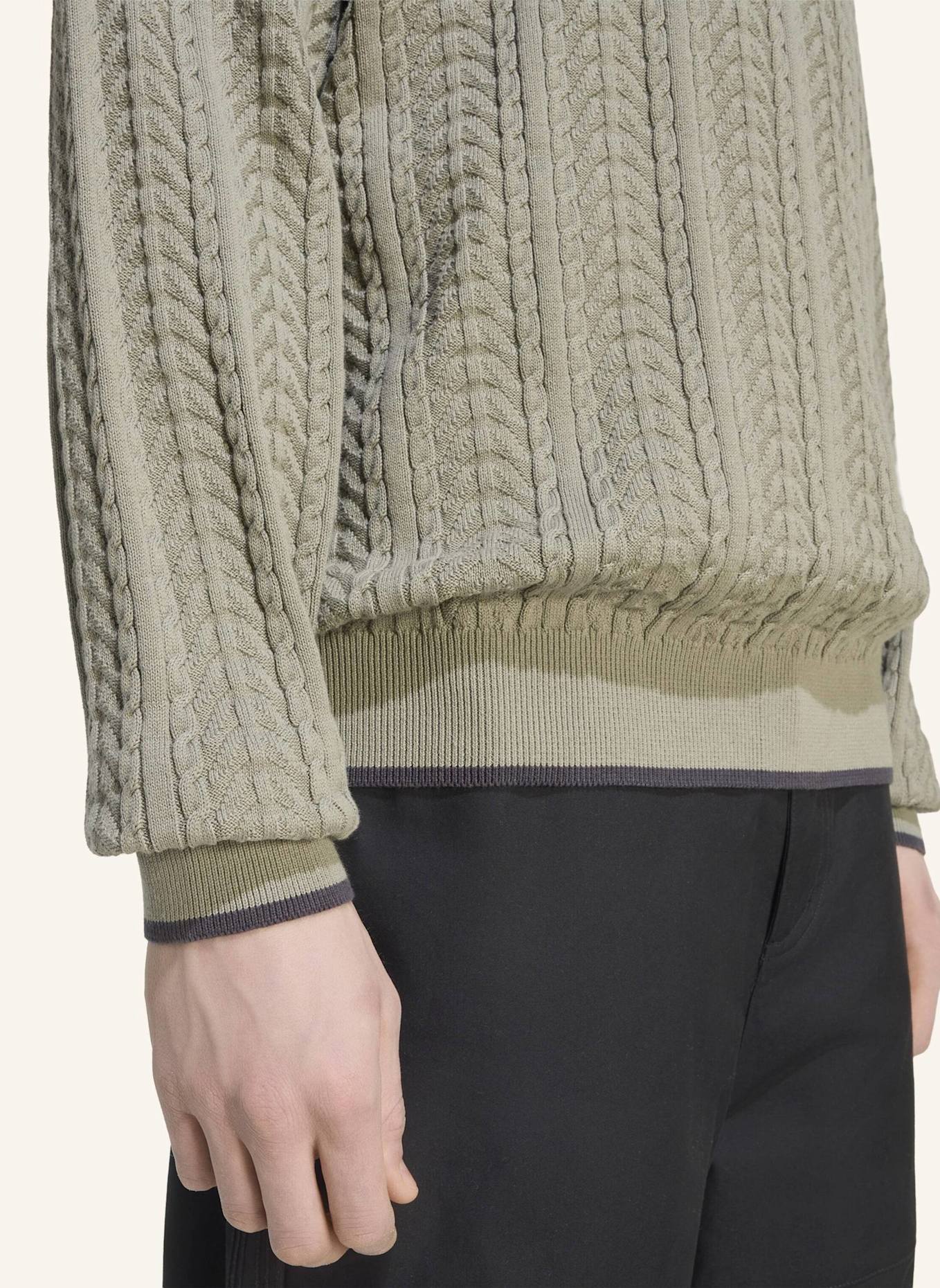 adidas Originals PULLOVER, GESTRICKT, V-AUSSCHNITT, ZOPFMUSTER: SILBER