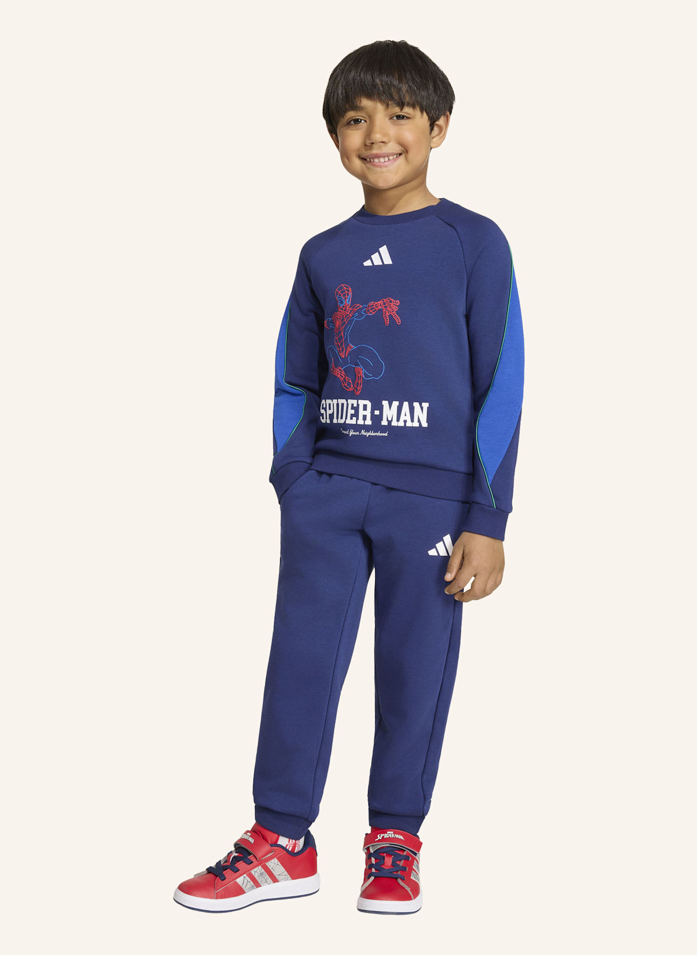 adidas ADIDAS MARVEL SPIDER-MAN JOGGINGANZUG: BLAU/ WEISS