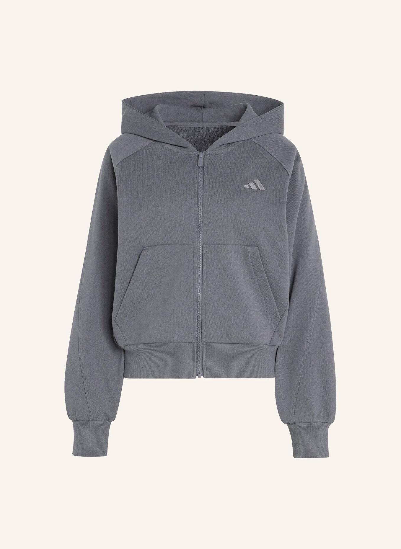 adidas ADIDAS KIT KAPUZENJACKE, KLEINES LOGO: GRAU