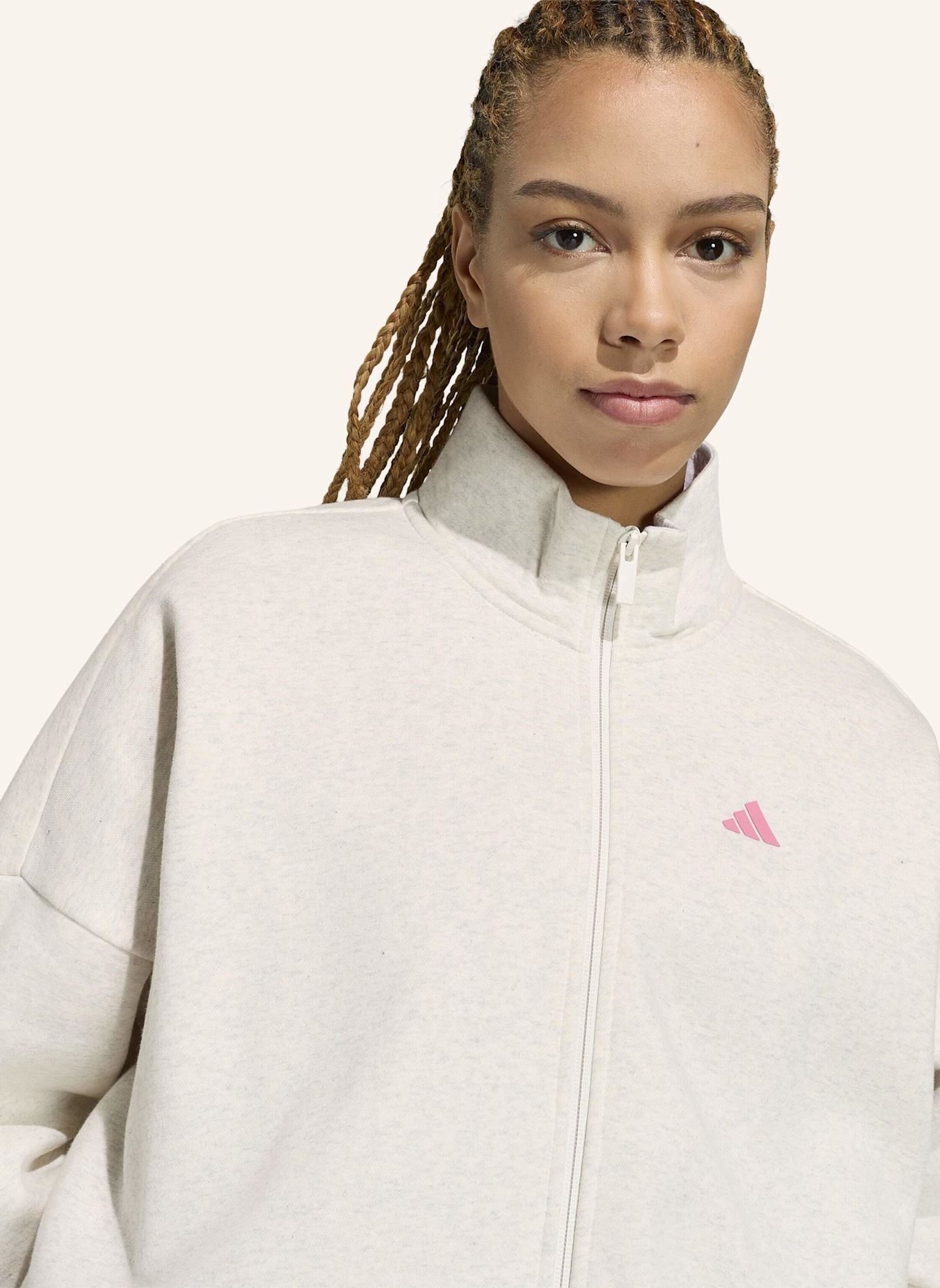 adidas 3-STREIFEN STUDIO TRACK TOP: WEISS