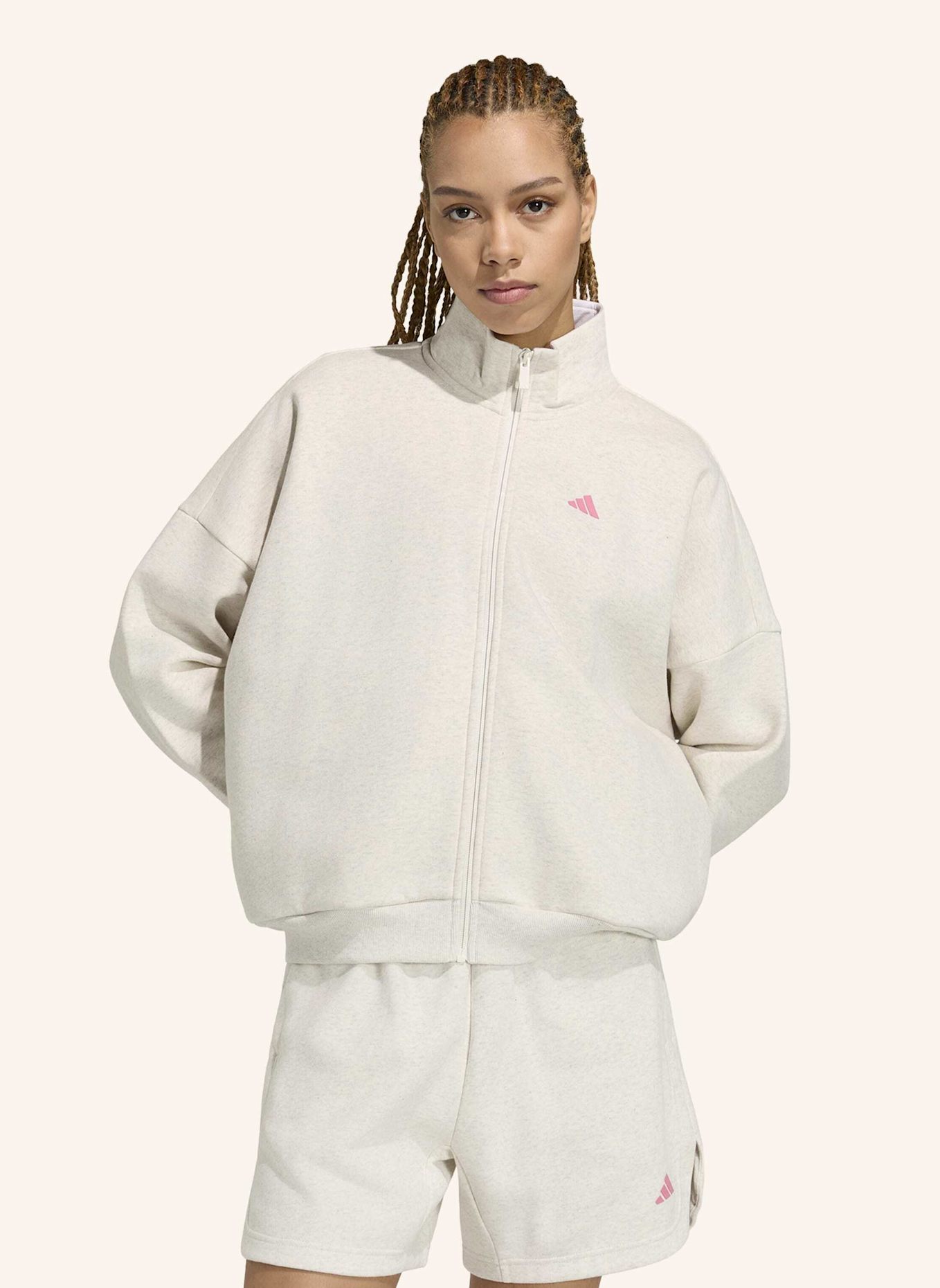 adidas 3-STREIFEN STUDIO TRACK TOP: WEISS
