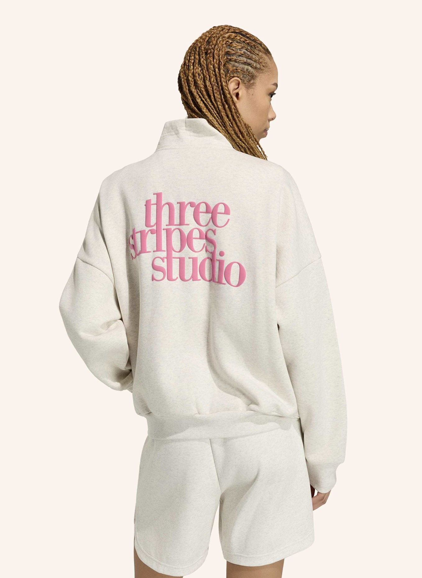adidas 3-STREIFEN STUDIO TRACK TOP: WEISS