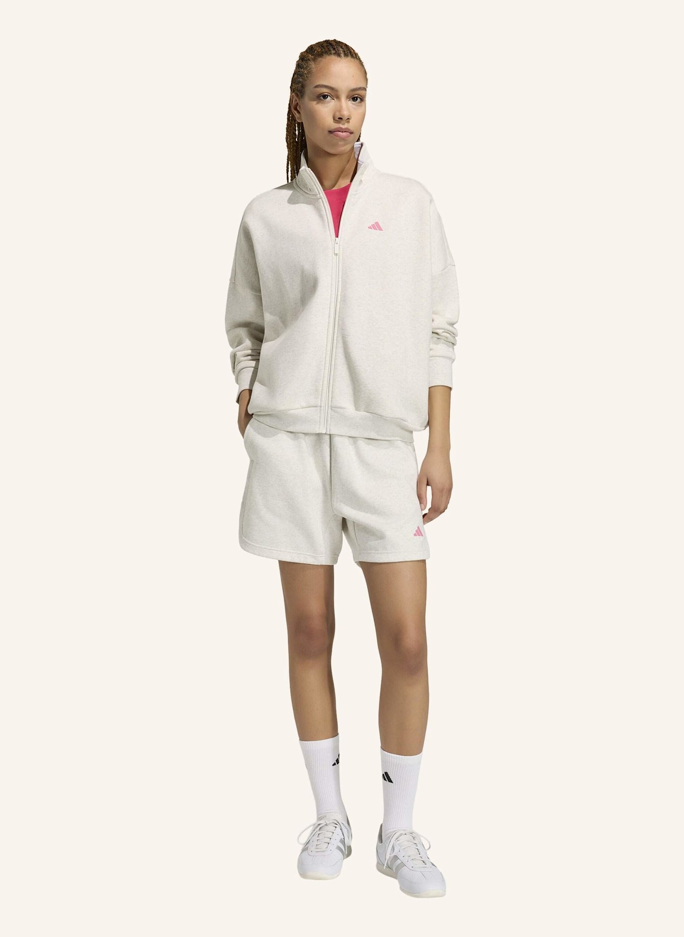 adidas 3-STREIFEN STUDIO TRACK TOP: WEISS