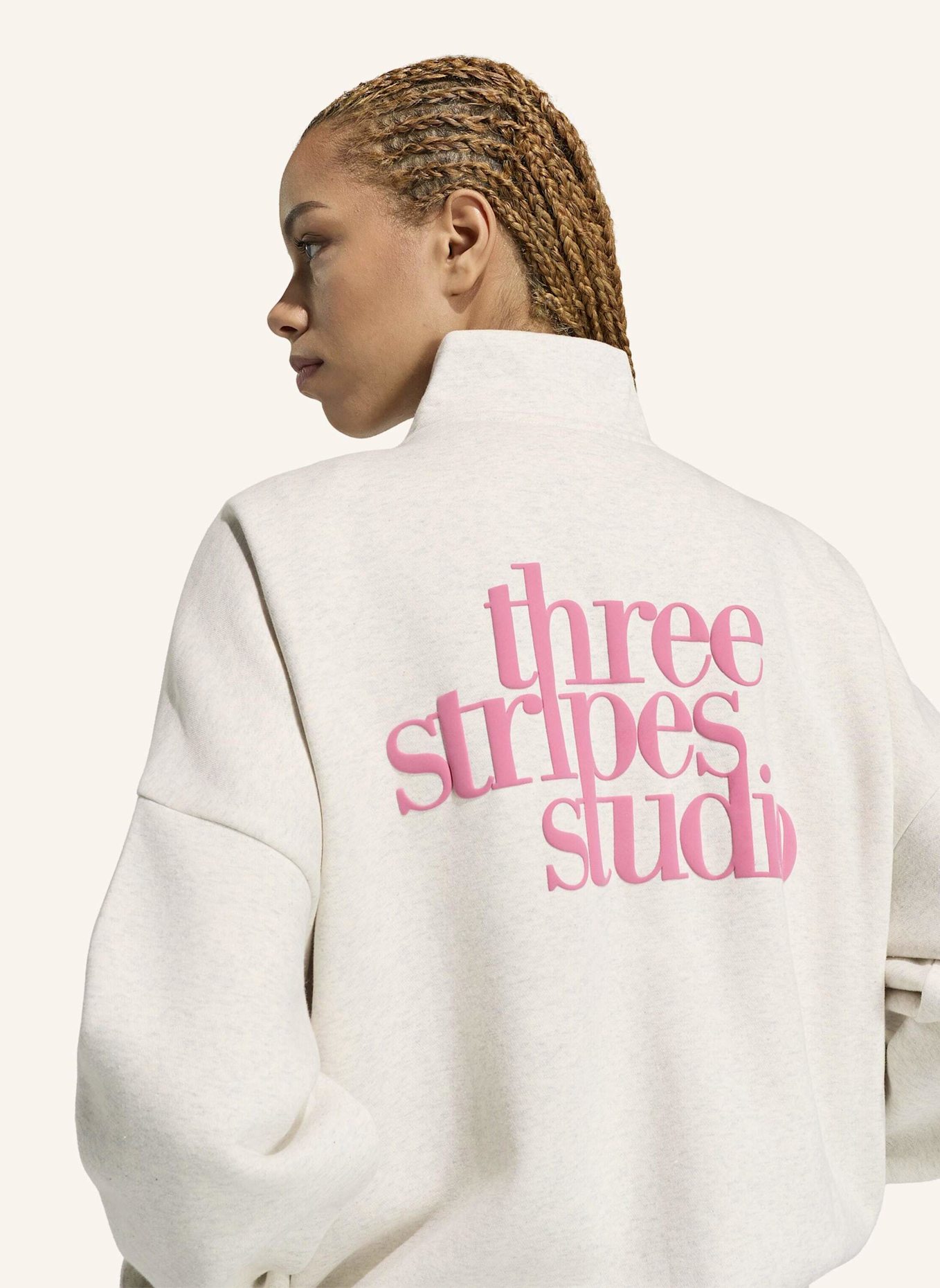 adidas 3-STREIFEN STUDIO TRACK TOP: WEISS