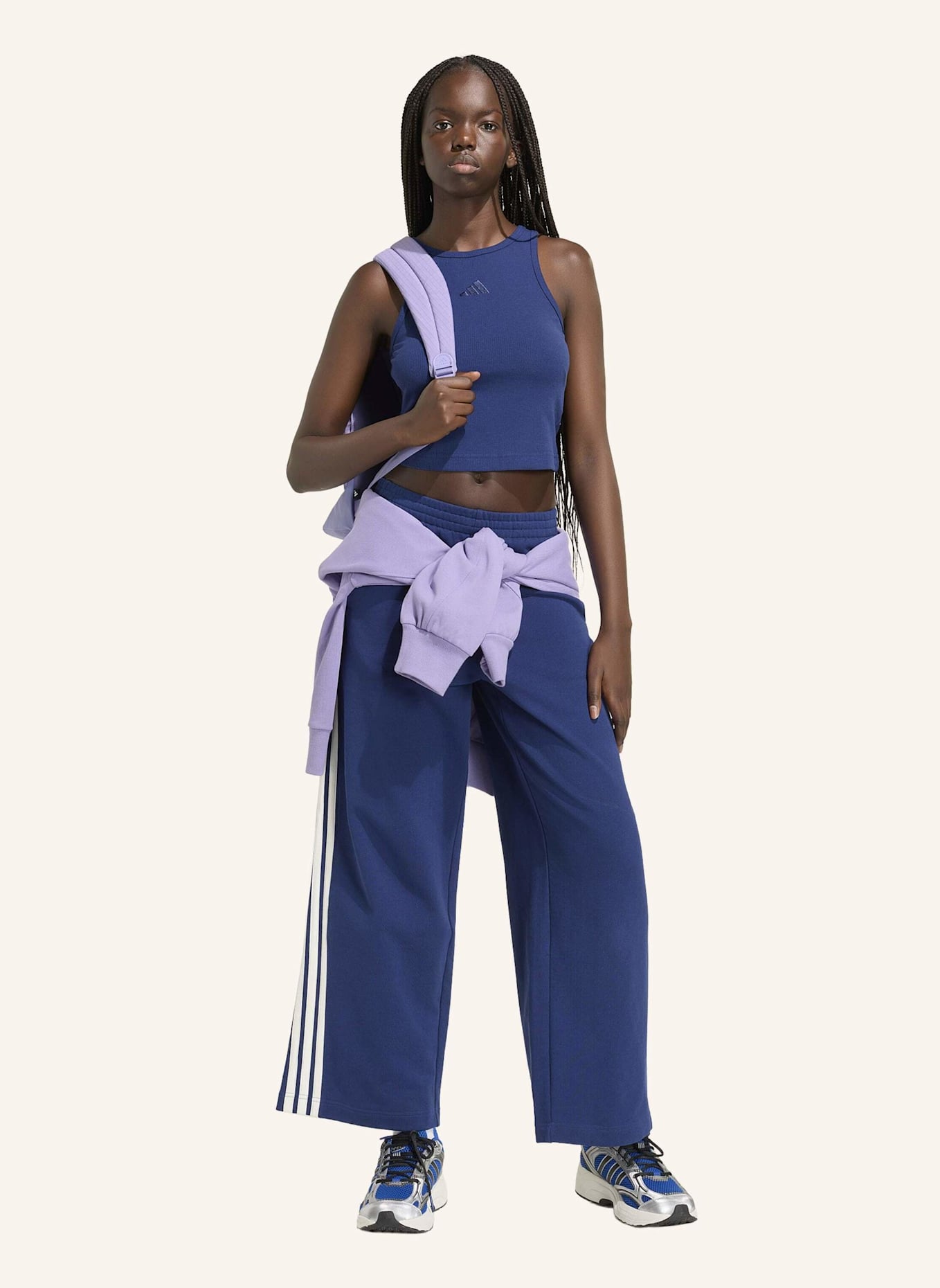adidas ADIDAS KIT 3-STREIFEN WEITE HOSE: BLAU