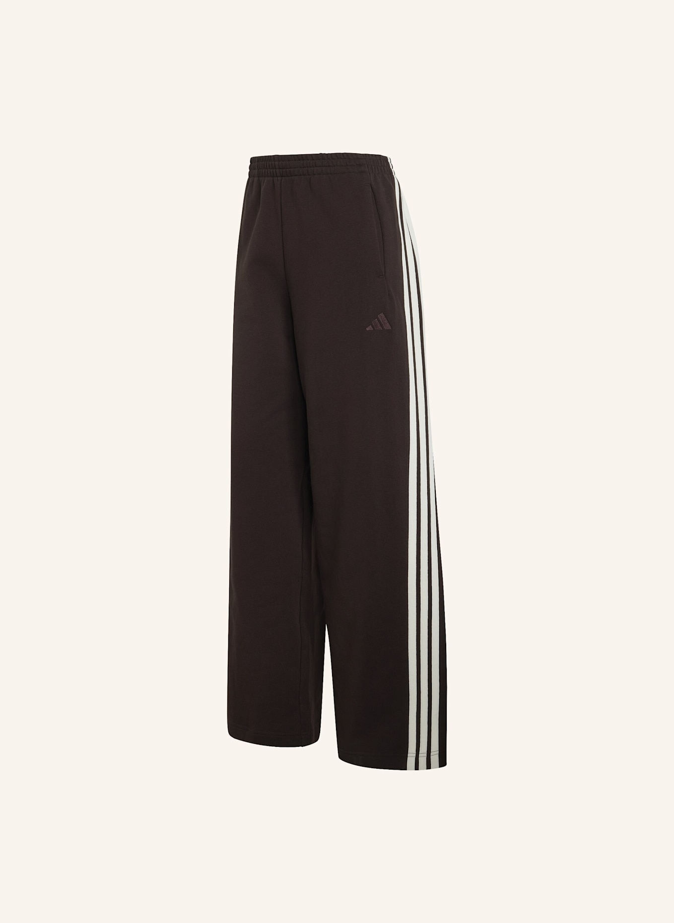 adidas ADIDAS KIT 3-STREIFEN WEITE HOSE: BRAUN/ WEISS