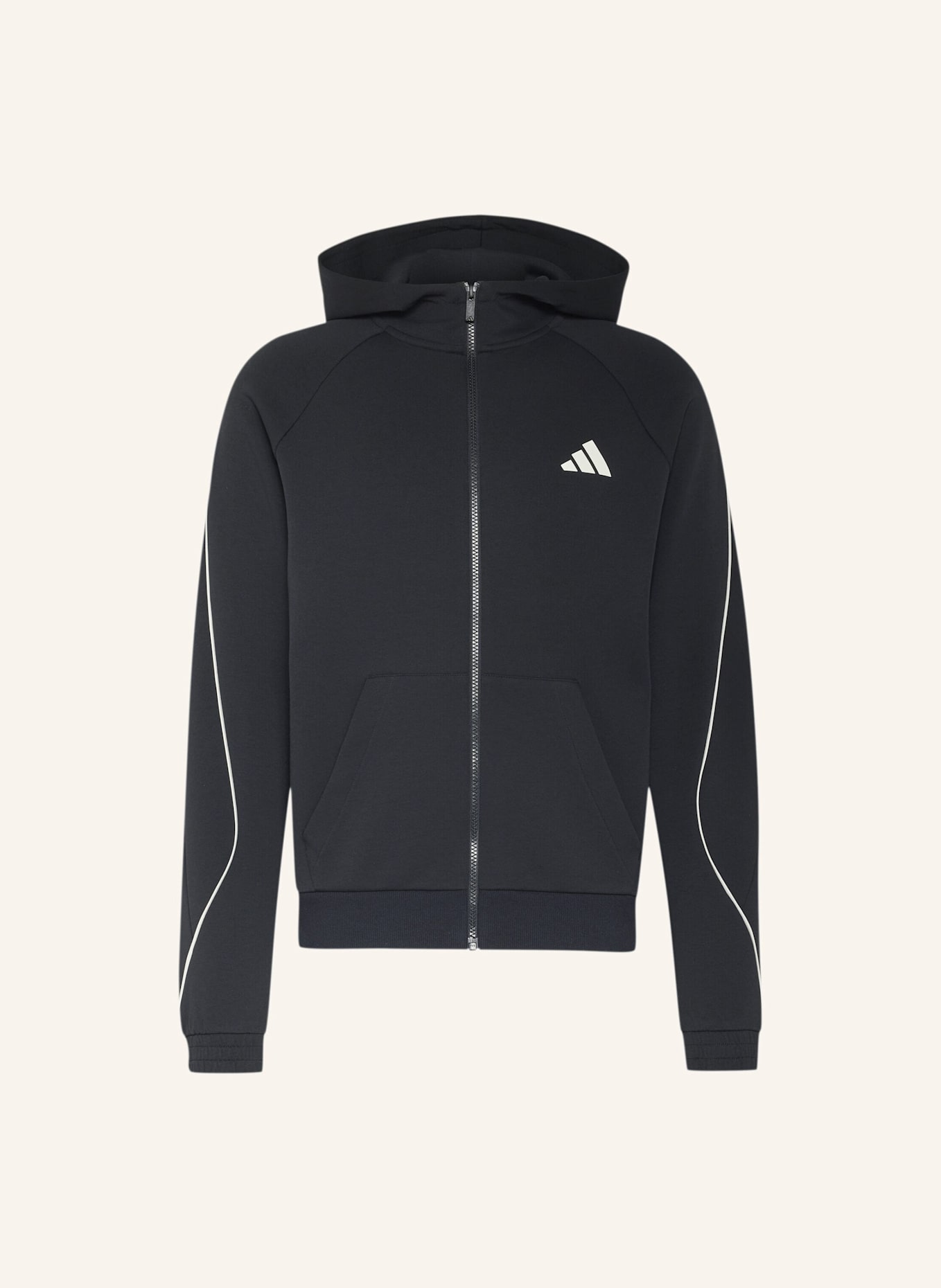 adidas STADIUM SMALL LOGO FULL-ZIP HOODIE: SCHWARZ
