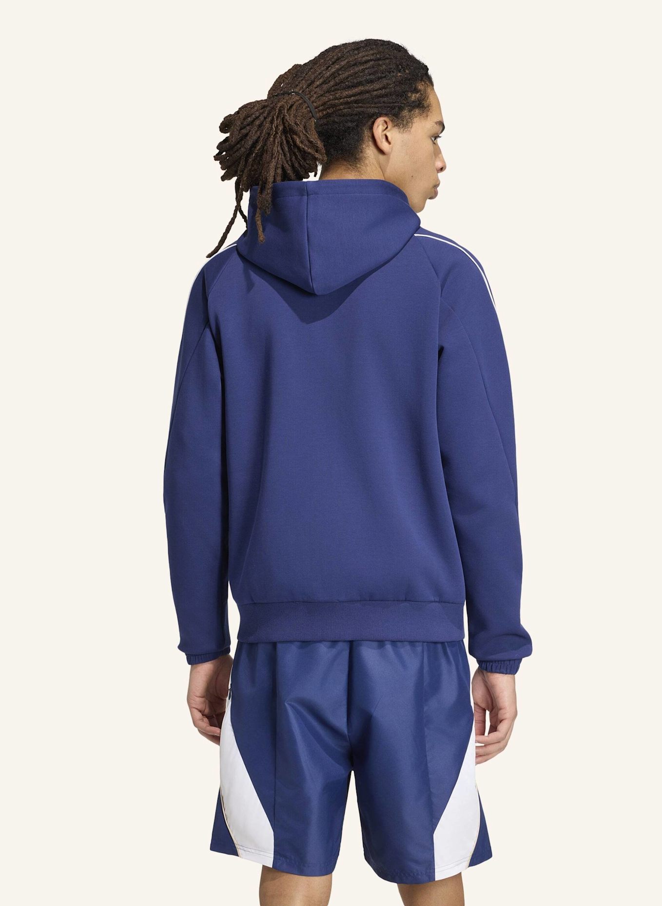 adidas STADIUM SMALL LOGO FULL-ZIP HOODIE: BLAU