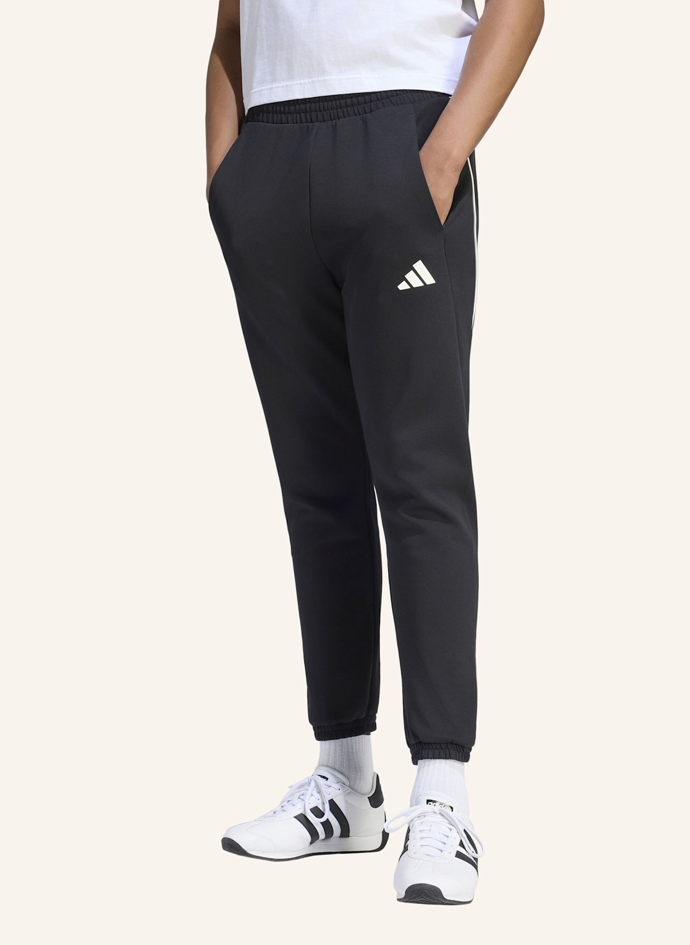 adidas STADIUM HOSE, KLEINES LOGO: SCHWARZ