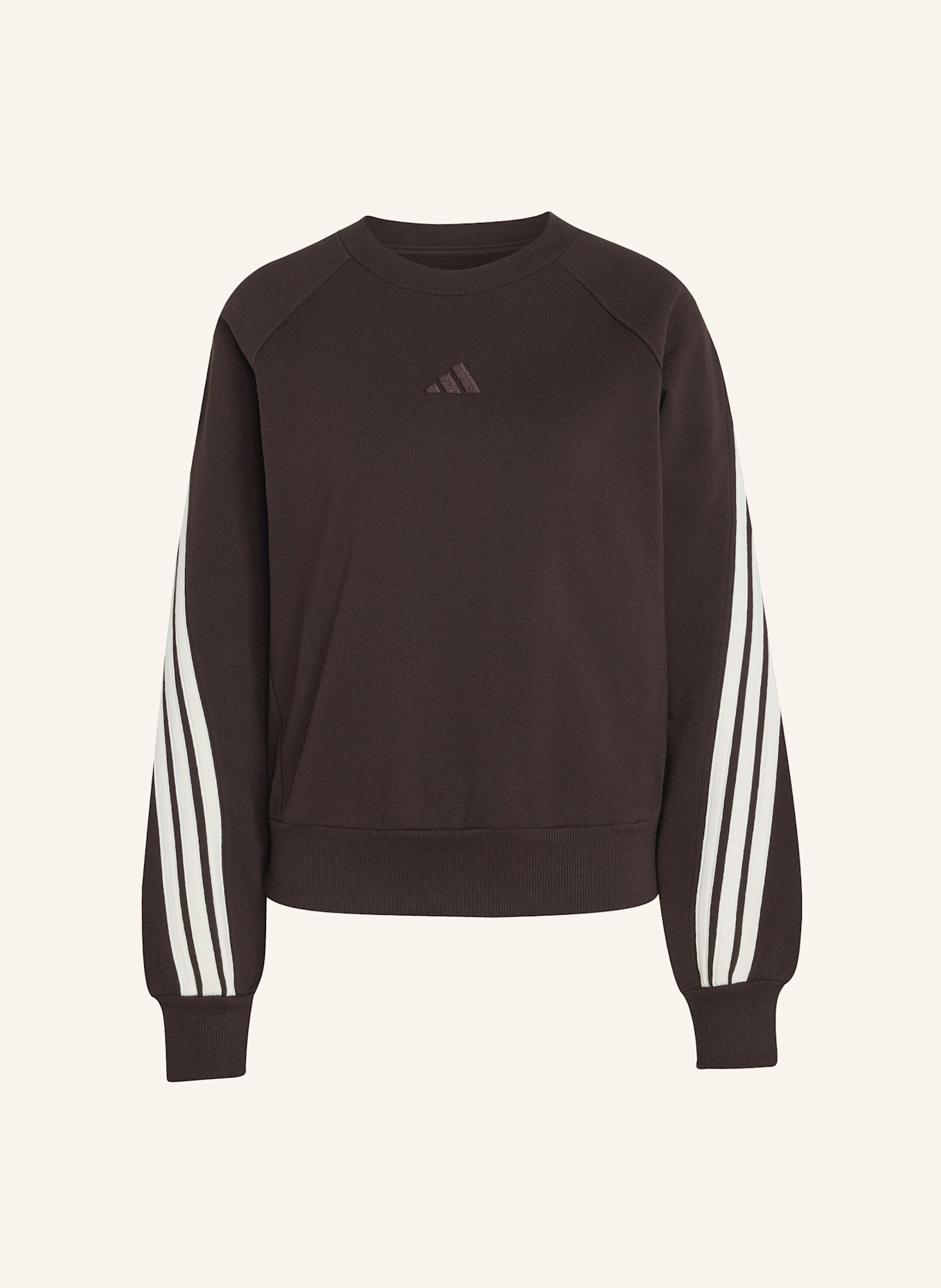 adidas ADIDAS KIT 3-STREIFEN SWEATSHIRT: BRAUN/ WEISS