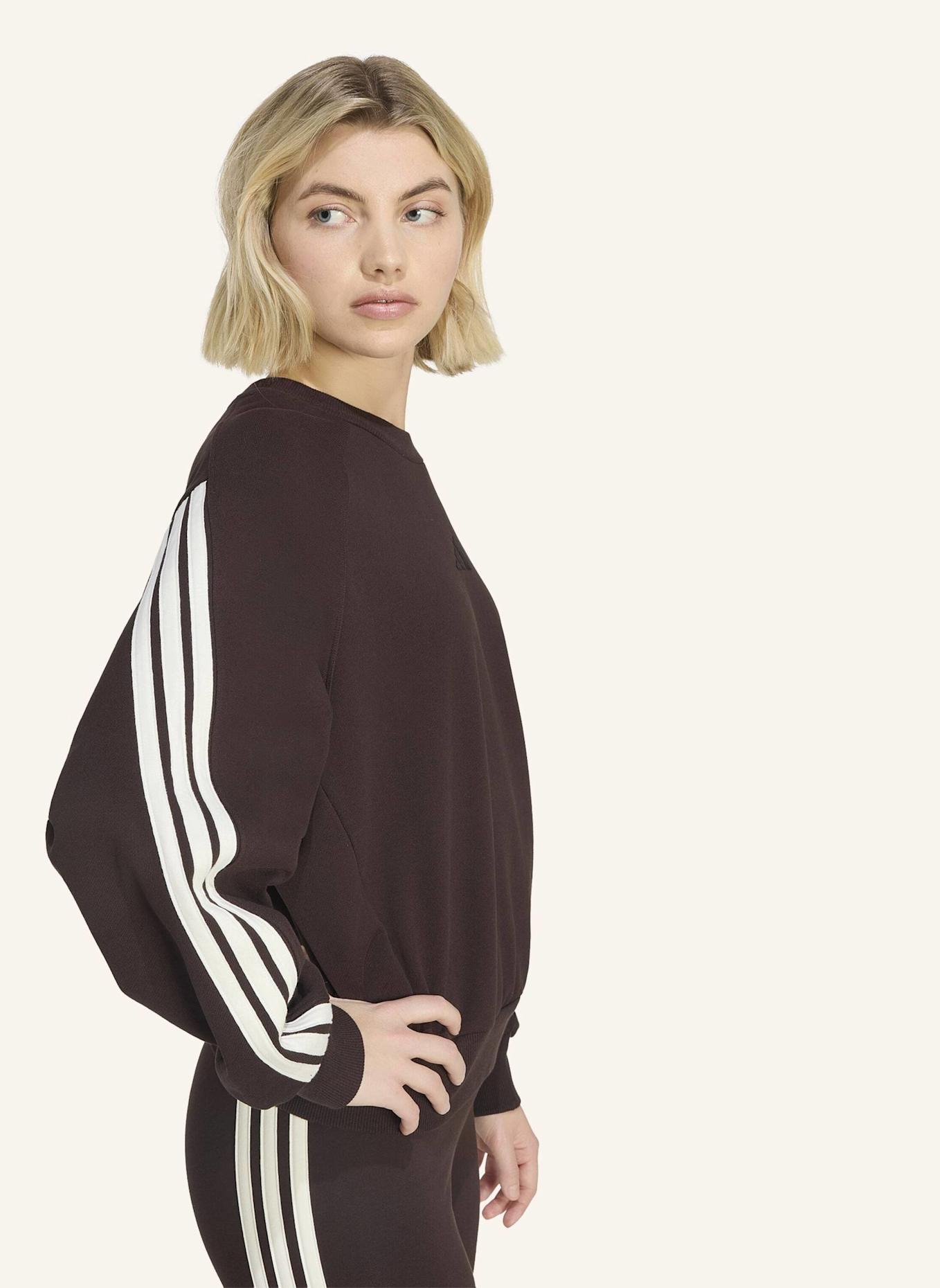 adidas ADIDAS KIT 3-STREIFEN SWEATSHIRT: BRAUN/ WEISS